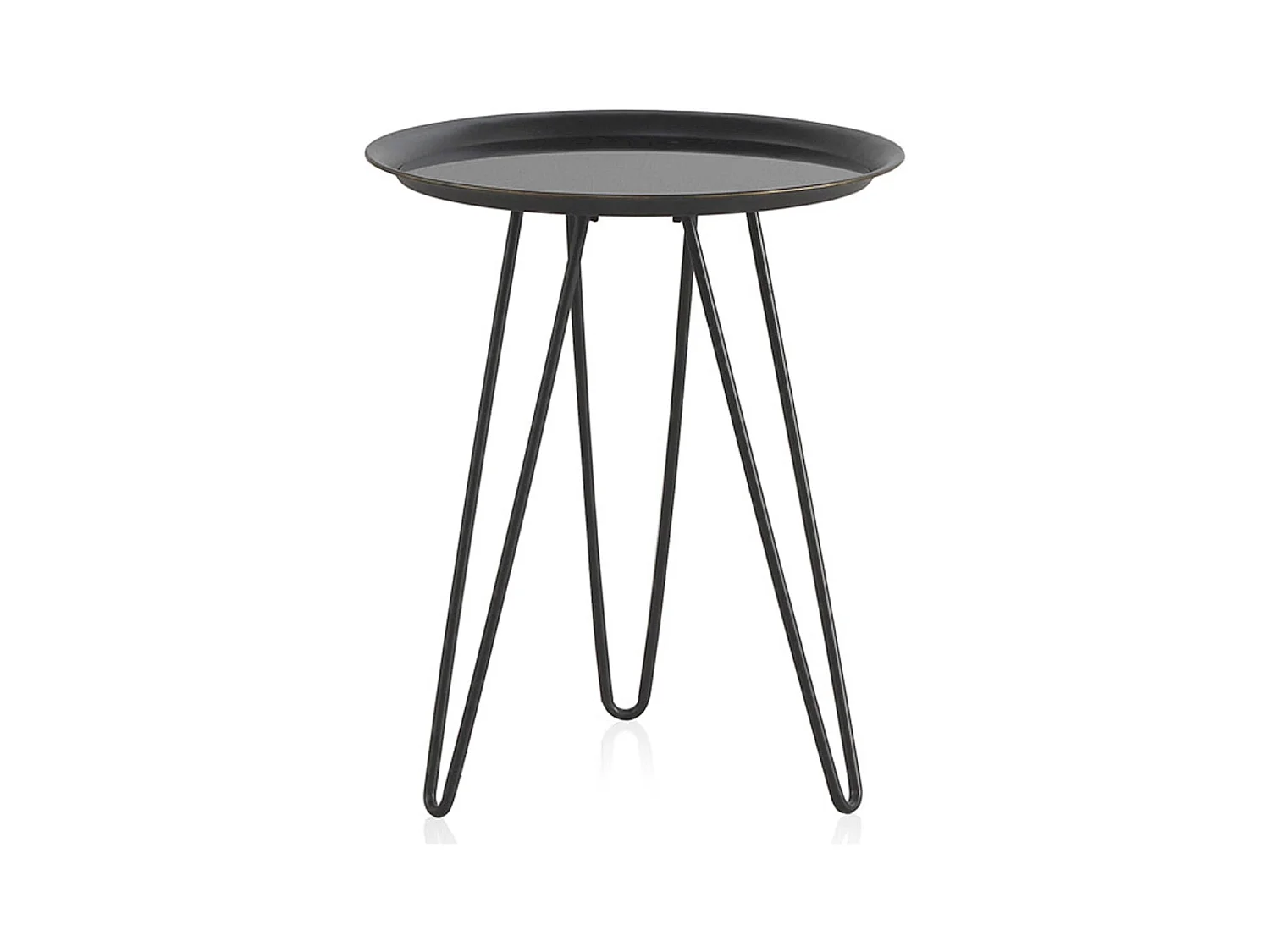 Table basse ronde métal noir intérieur design élégant