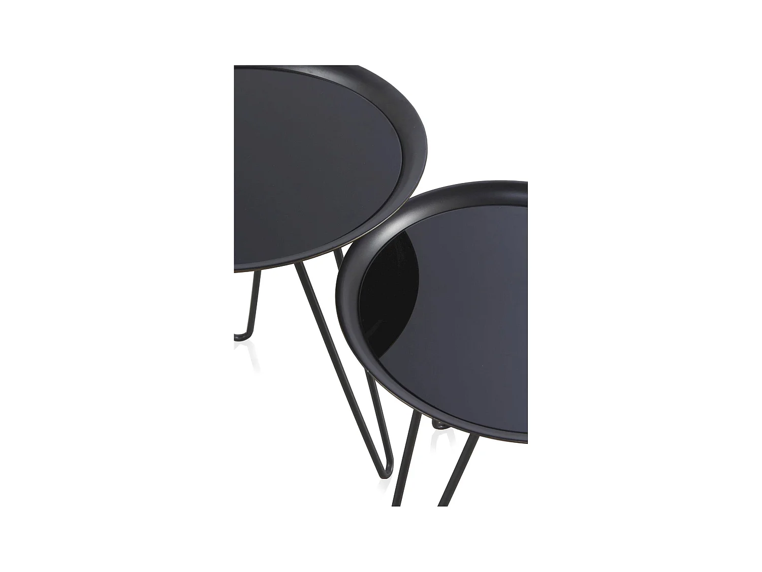 Table basse ronde métal noir intérieur design élégant