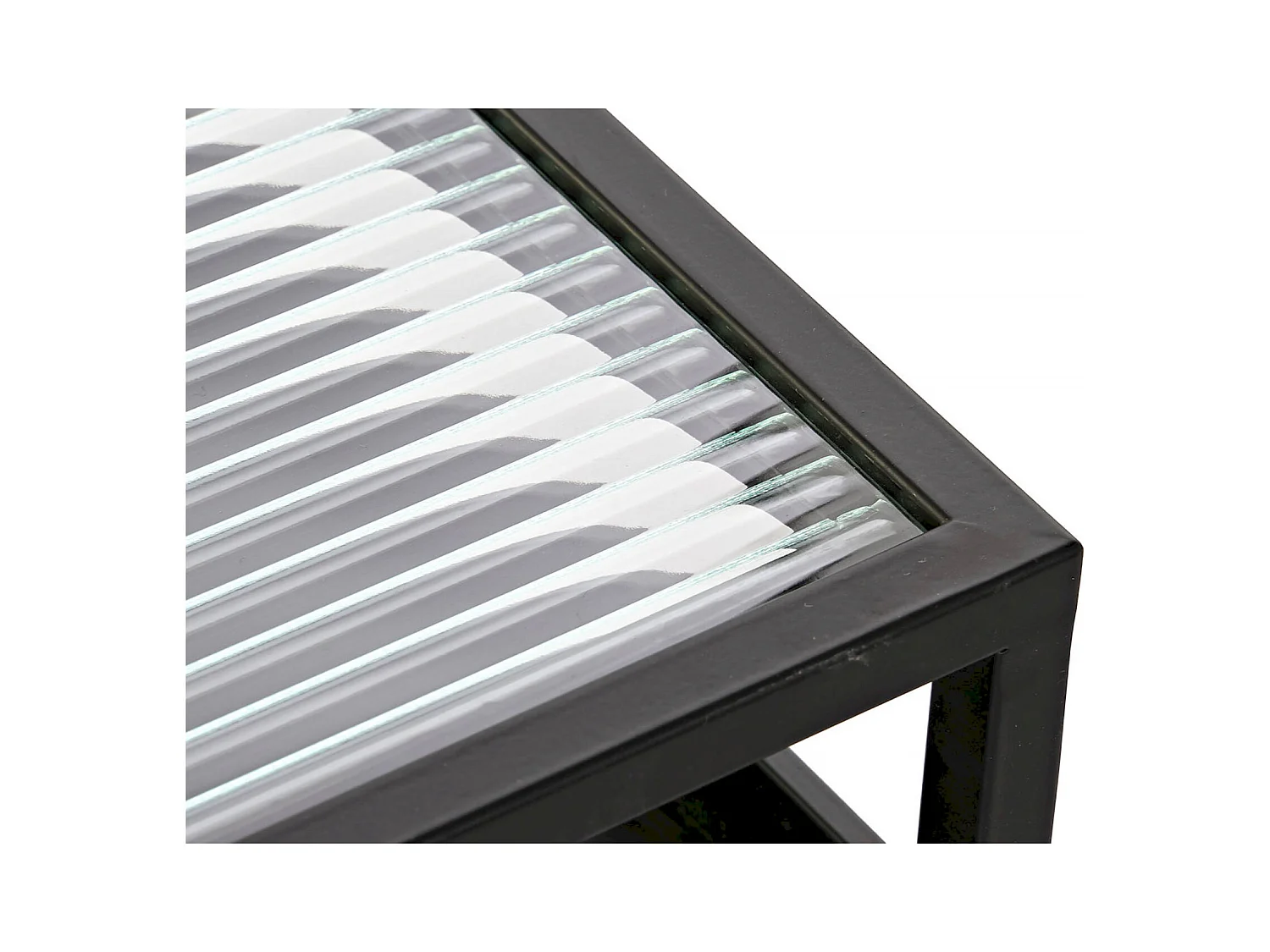 Table basse élégante verre noir et métal chic