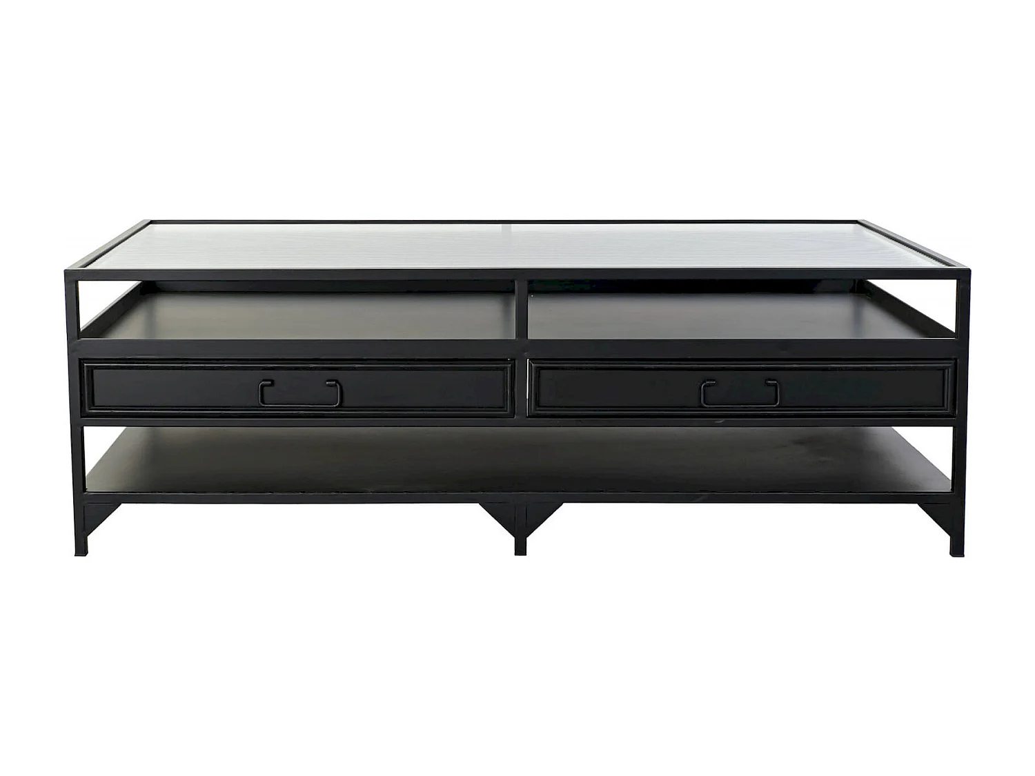 Table basse élégante verre noir et métal chic