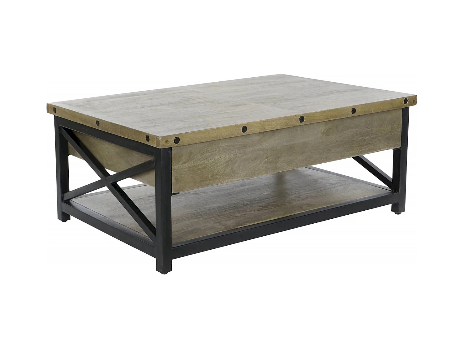 Table basse élégance industrielle bois et métal