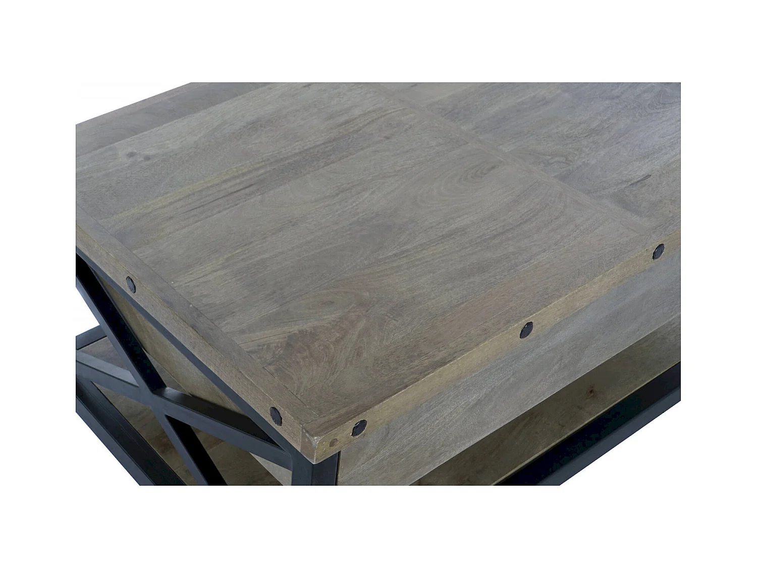 Table basse élégance industrielle bois et métal