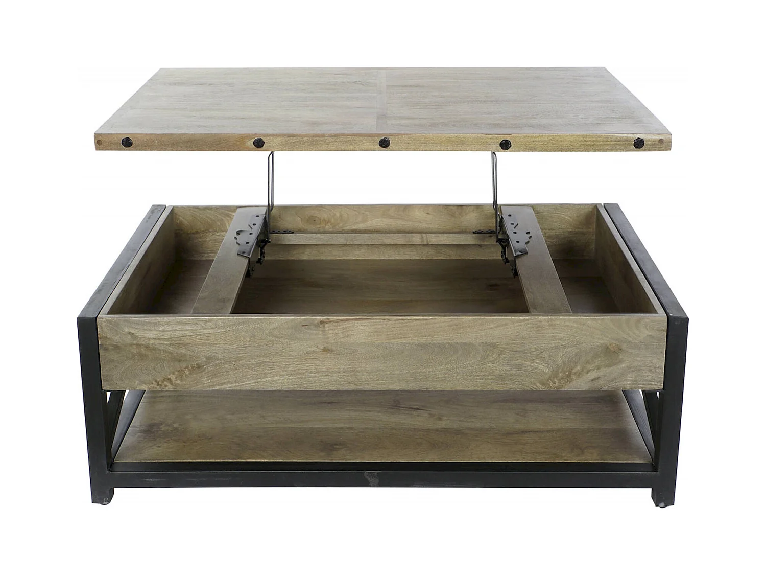 Table basse élégance industrielle bois et métal