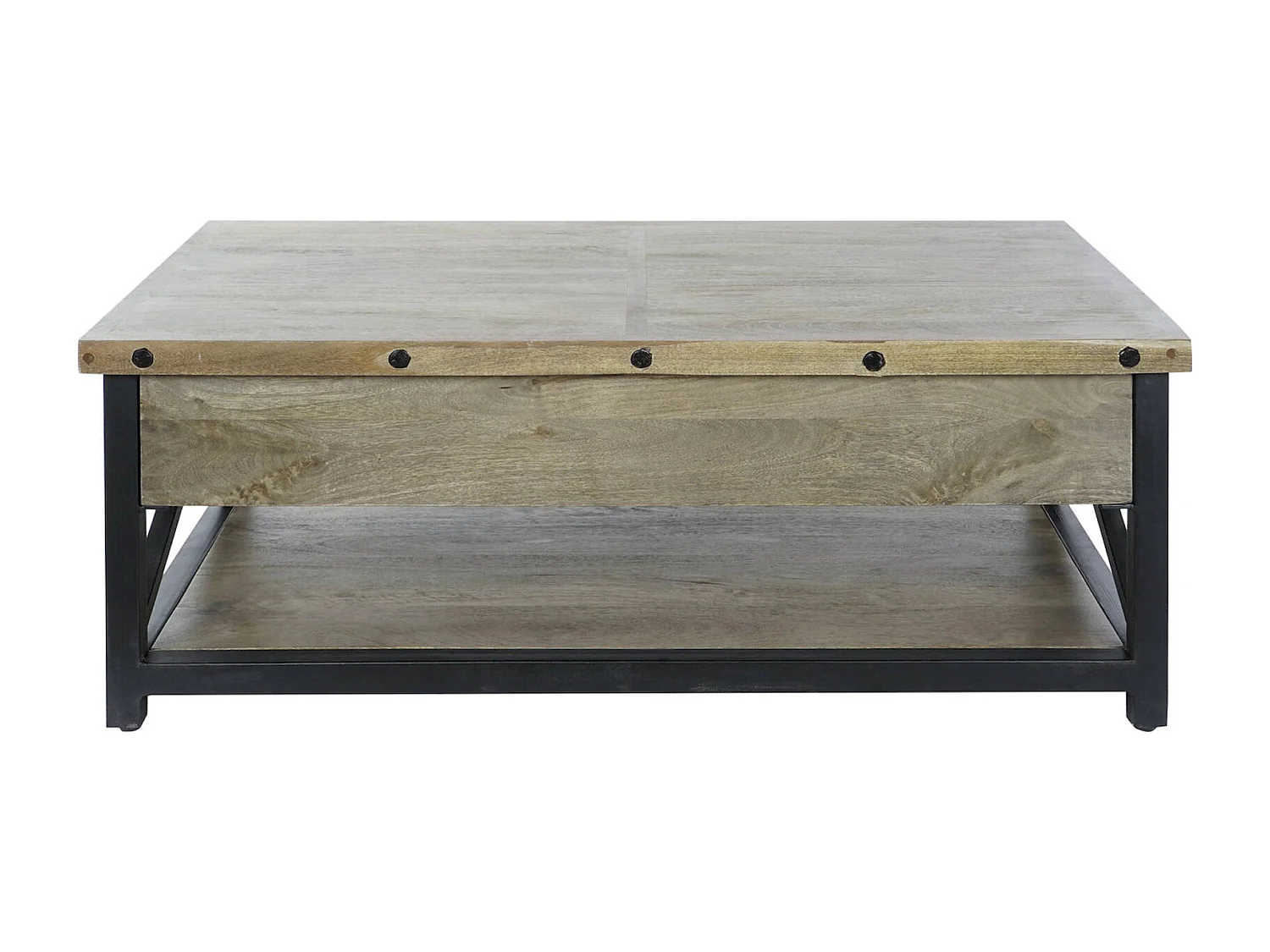 Table basse élégance industrielle bois et métal