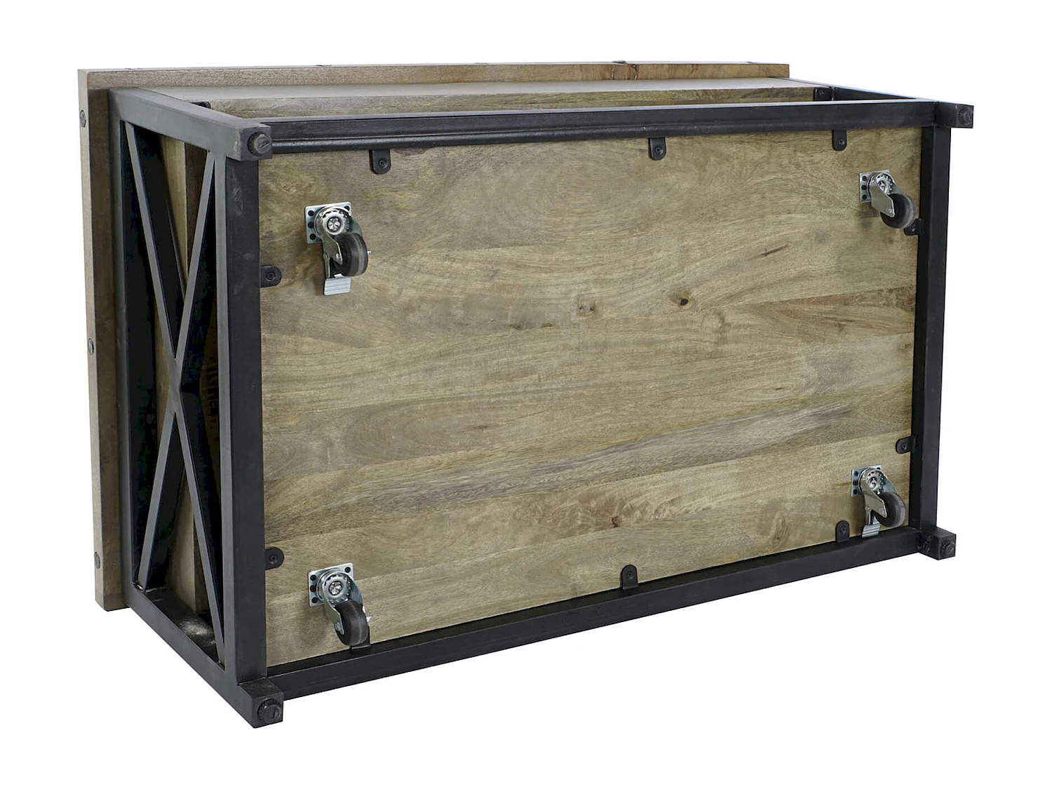 Table basse élégance industrielle bois et métal