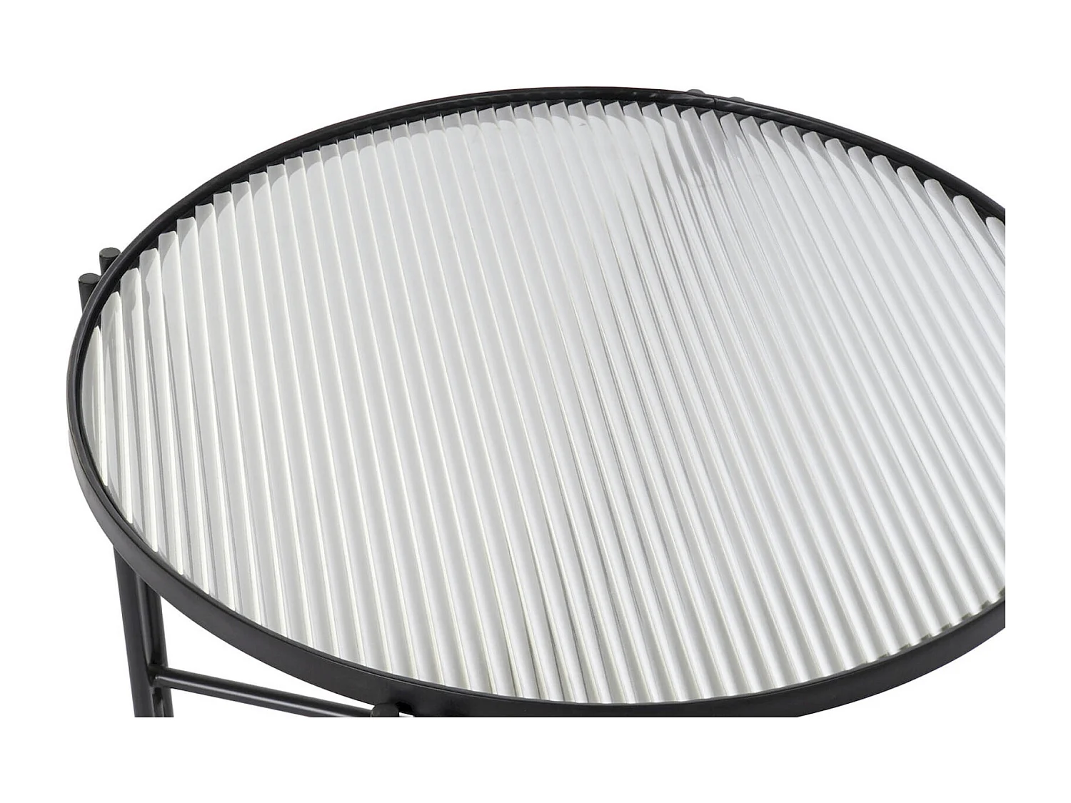 Table basse élégance métal noir et verre pour salon moderne