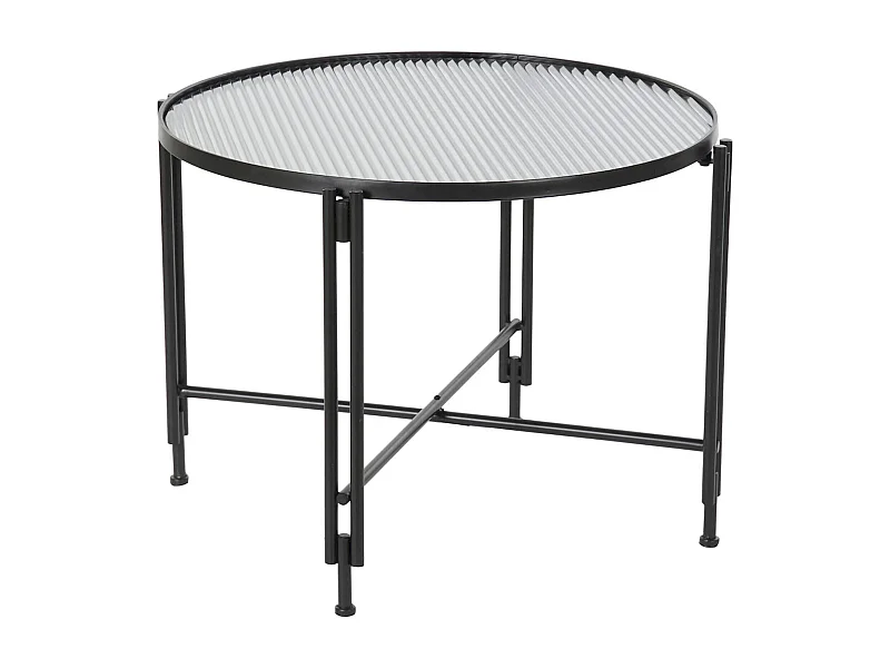 Table basse élégance métal noir et verre pour salon moderne