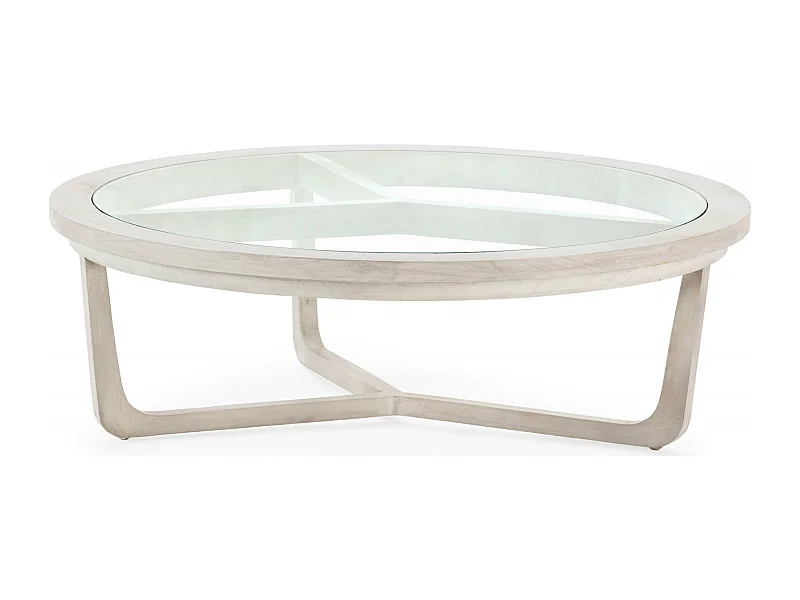 Table basse élégante Gris Voilé en cèdre