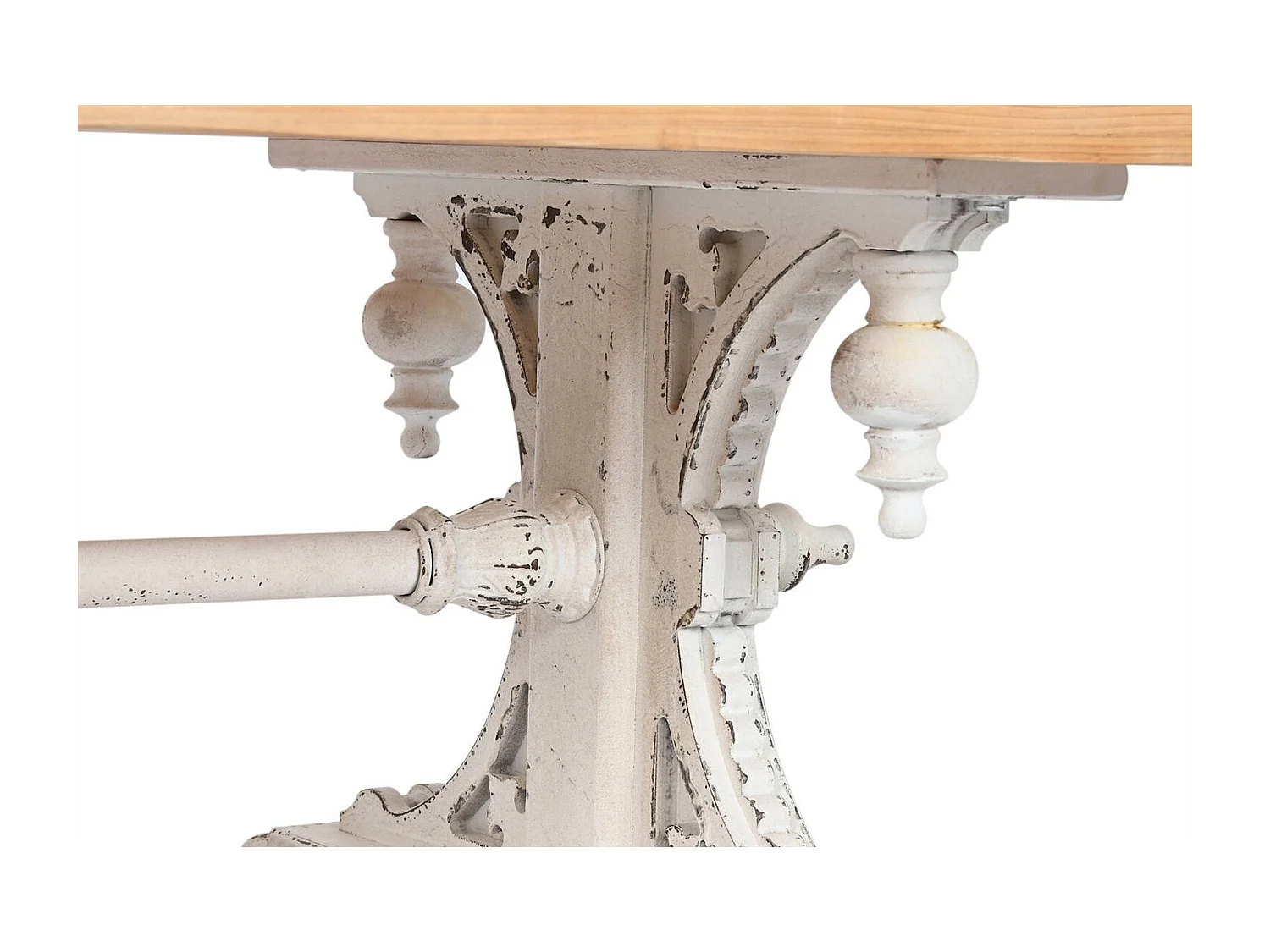 Table basse élégance bois blanc finition patinée