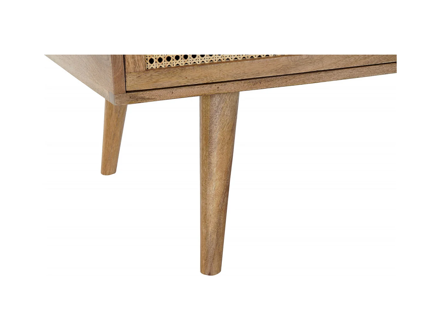 Table basse exotique en rotin avec espace de rangement