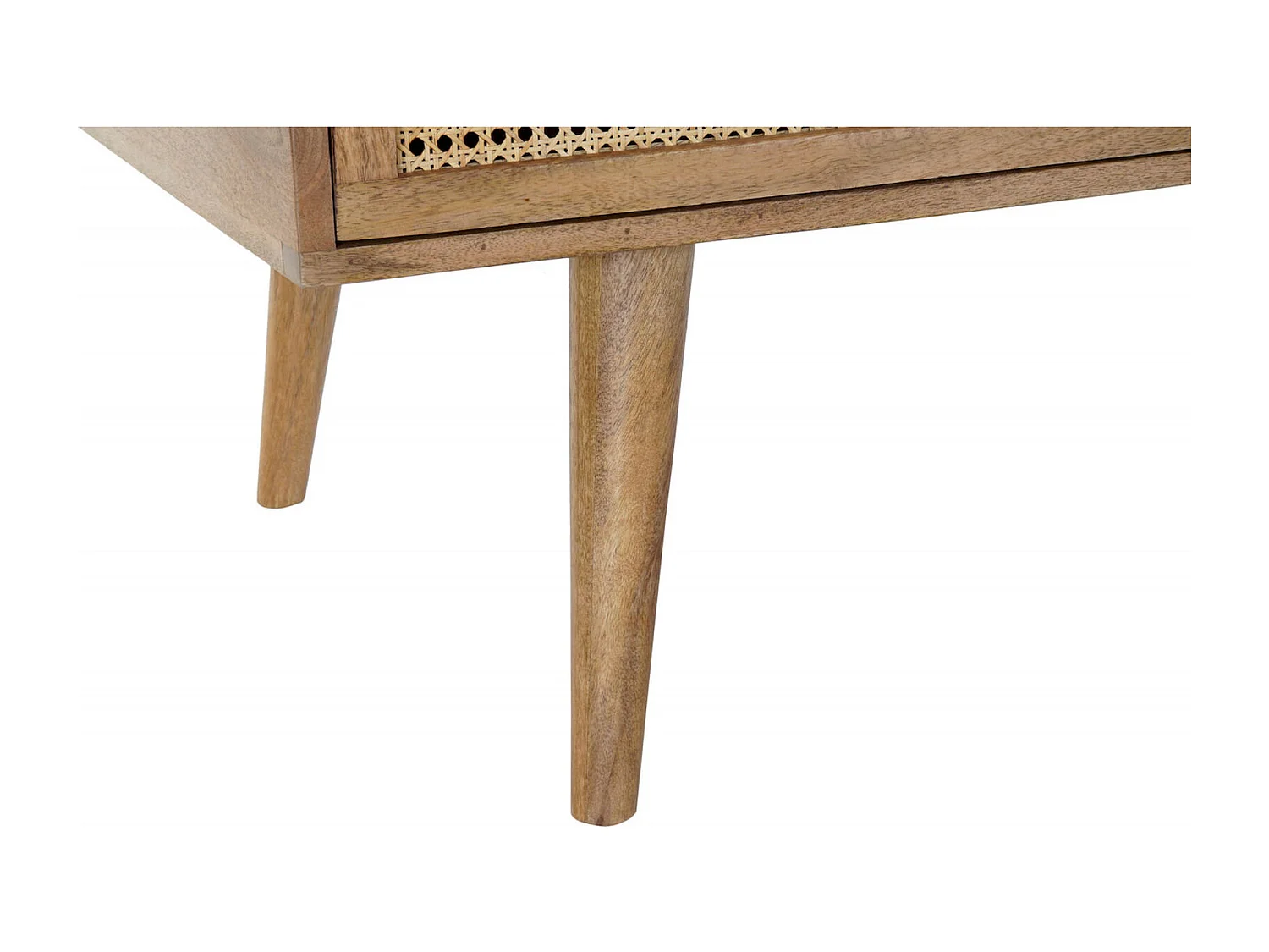 Table basse exotique en rotin avec espace de rangement