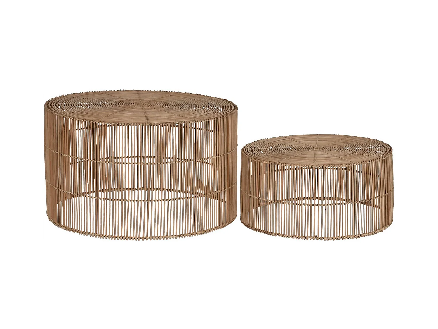 Table basse rattan naturel style balinais élégant