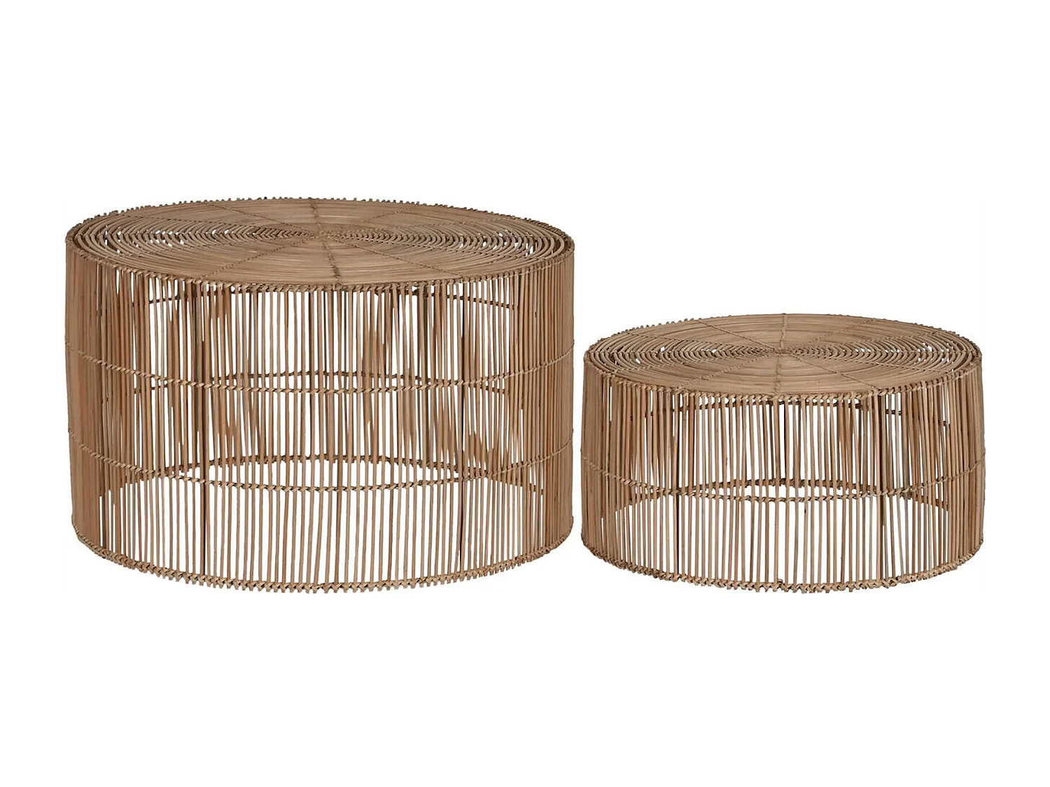 Table basse rattan naturel style balinais élégant