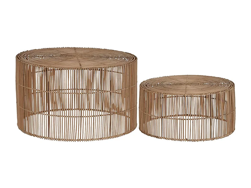 Table basse rattan naturel style balinais élégant