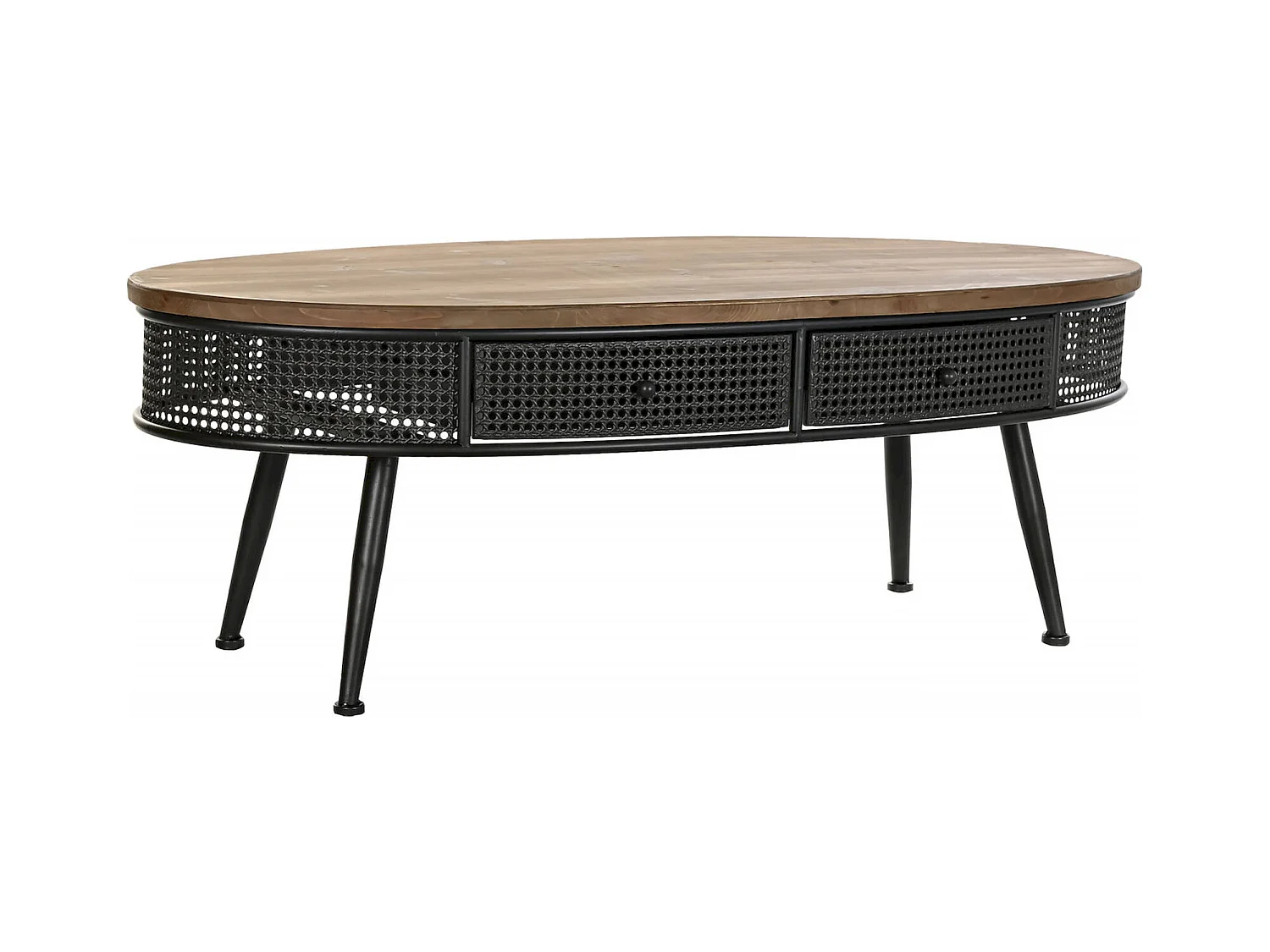 Table basse bicolore avec tiroirs élégance moderne