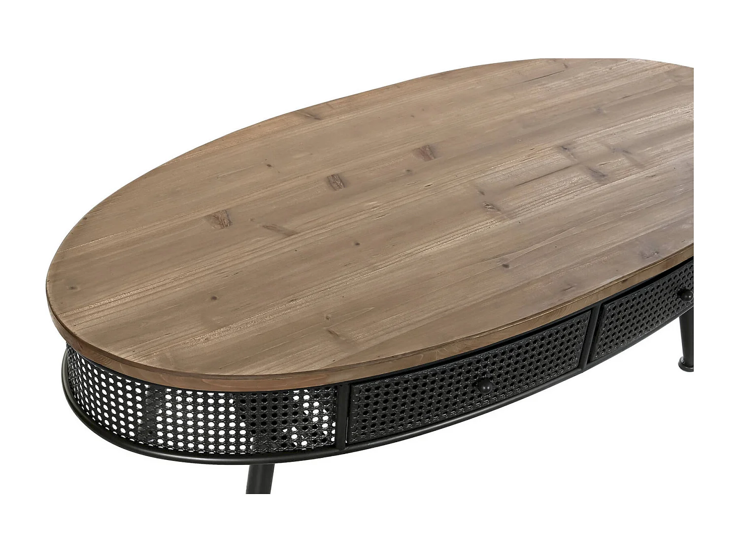Table basse bicolore avec tiroirs élégance moderne