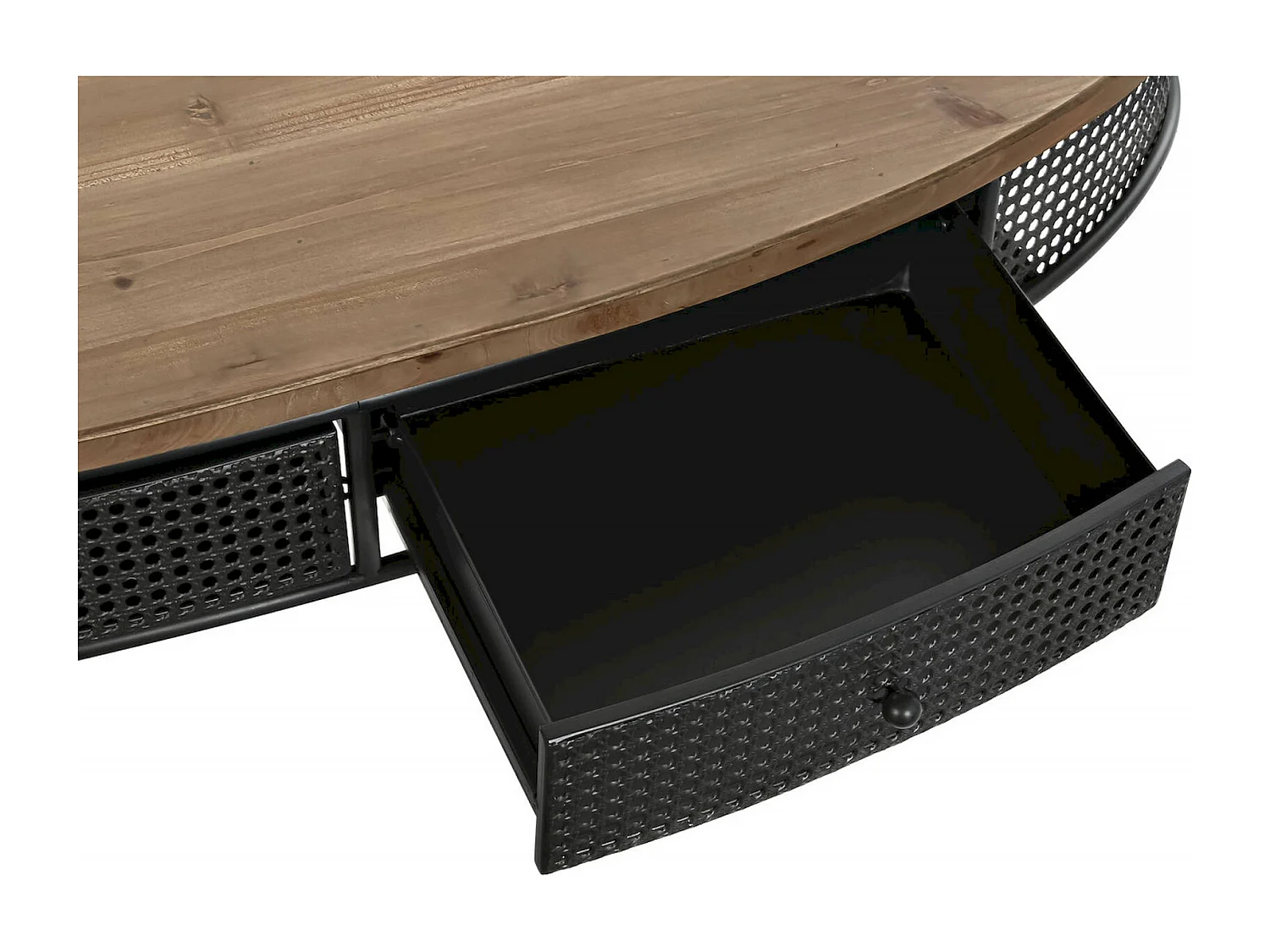 Table basse bicolore avec tiroirs élégance moderne