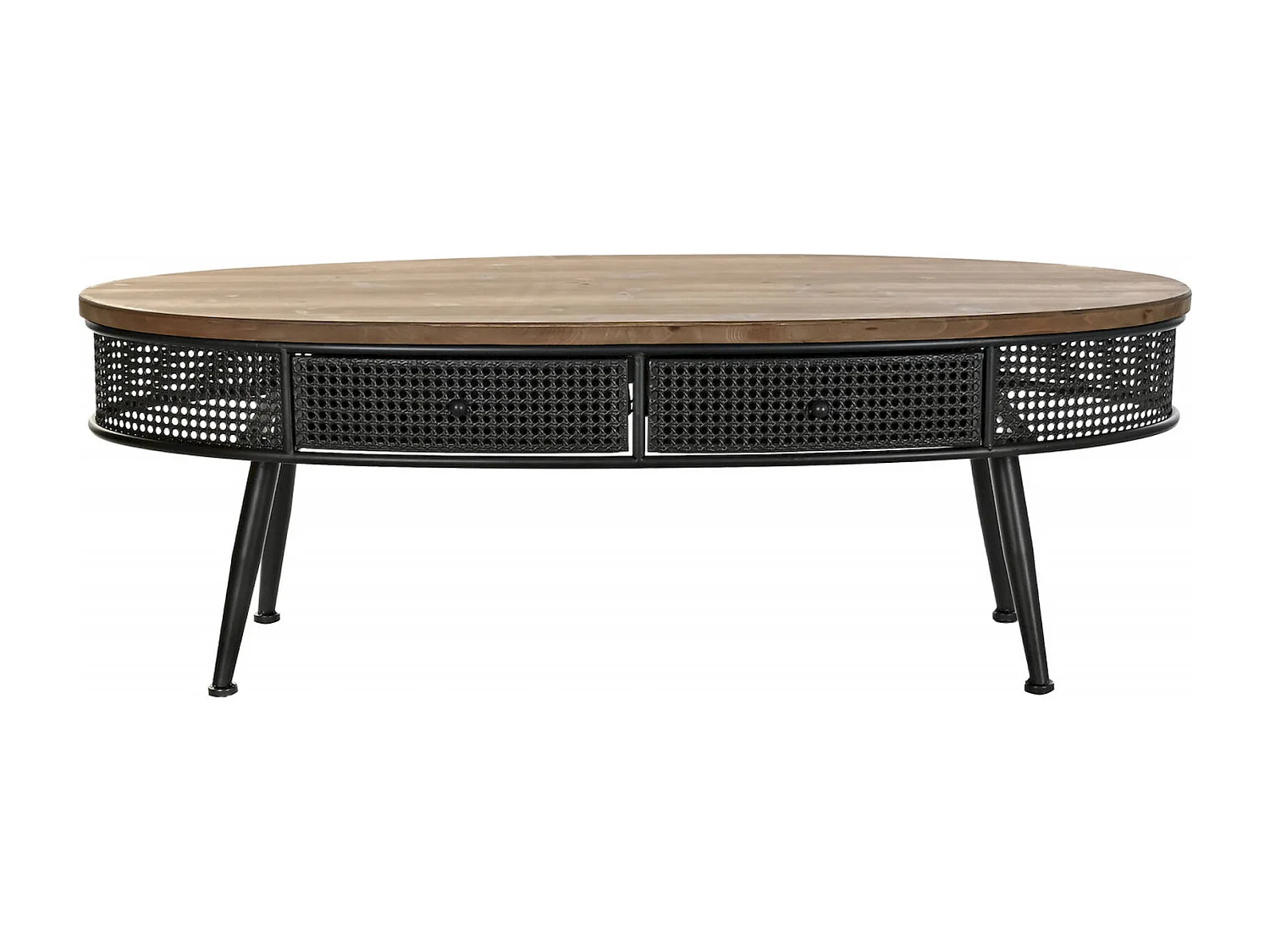 Table basse bicolore avec tiroirs élégance moderne