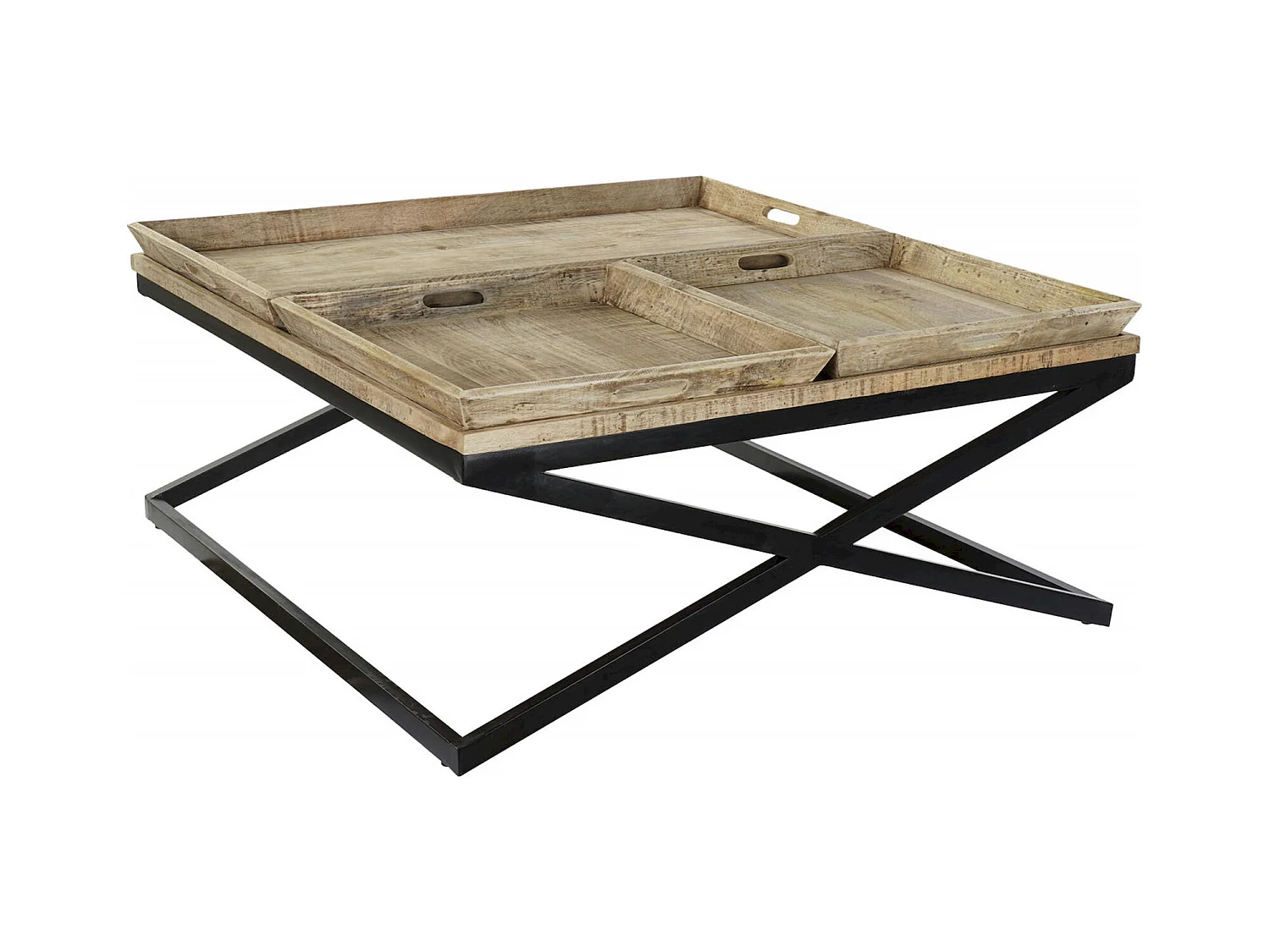 Table basse design en bois et métal pour salon moderne