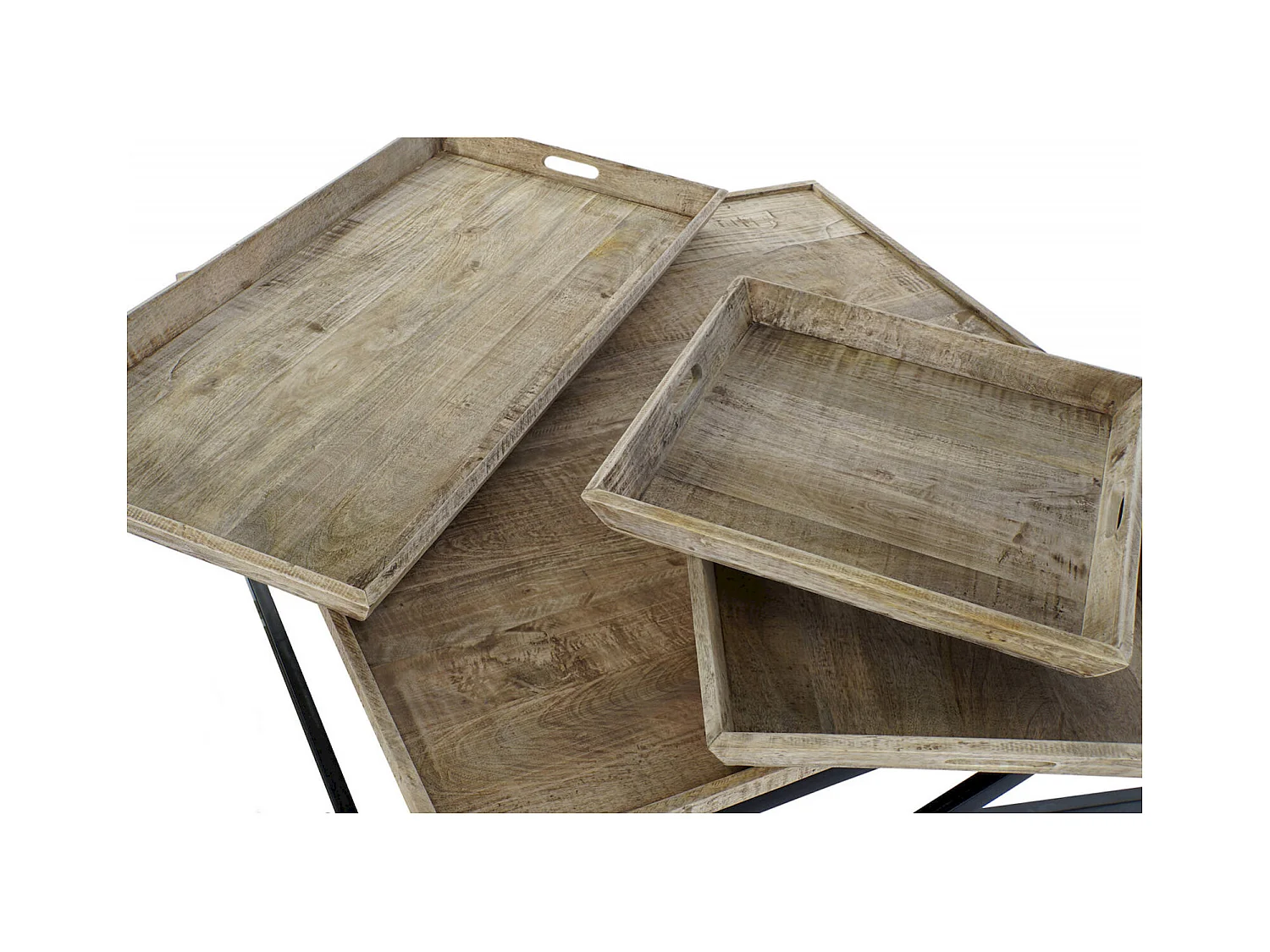 Table basse design en bois et métal pour salon moderne