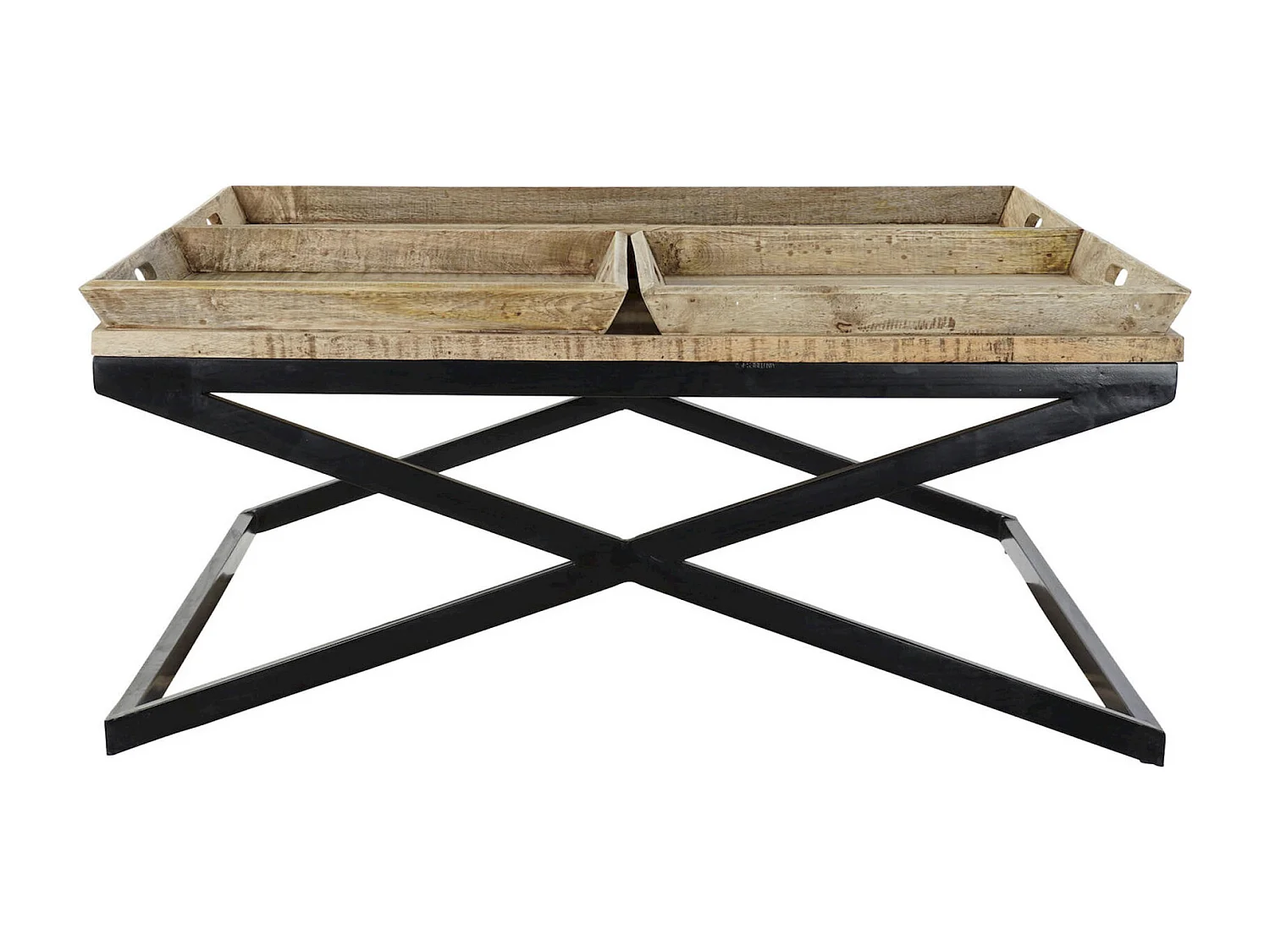 Table basse design en bois et métal pour salon moderne