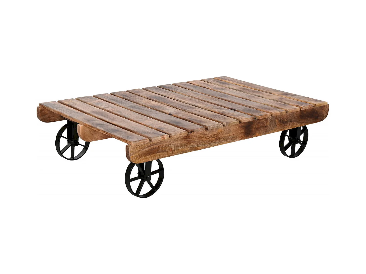 Table basse bois et métal style industriel élégant