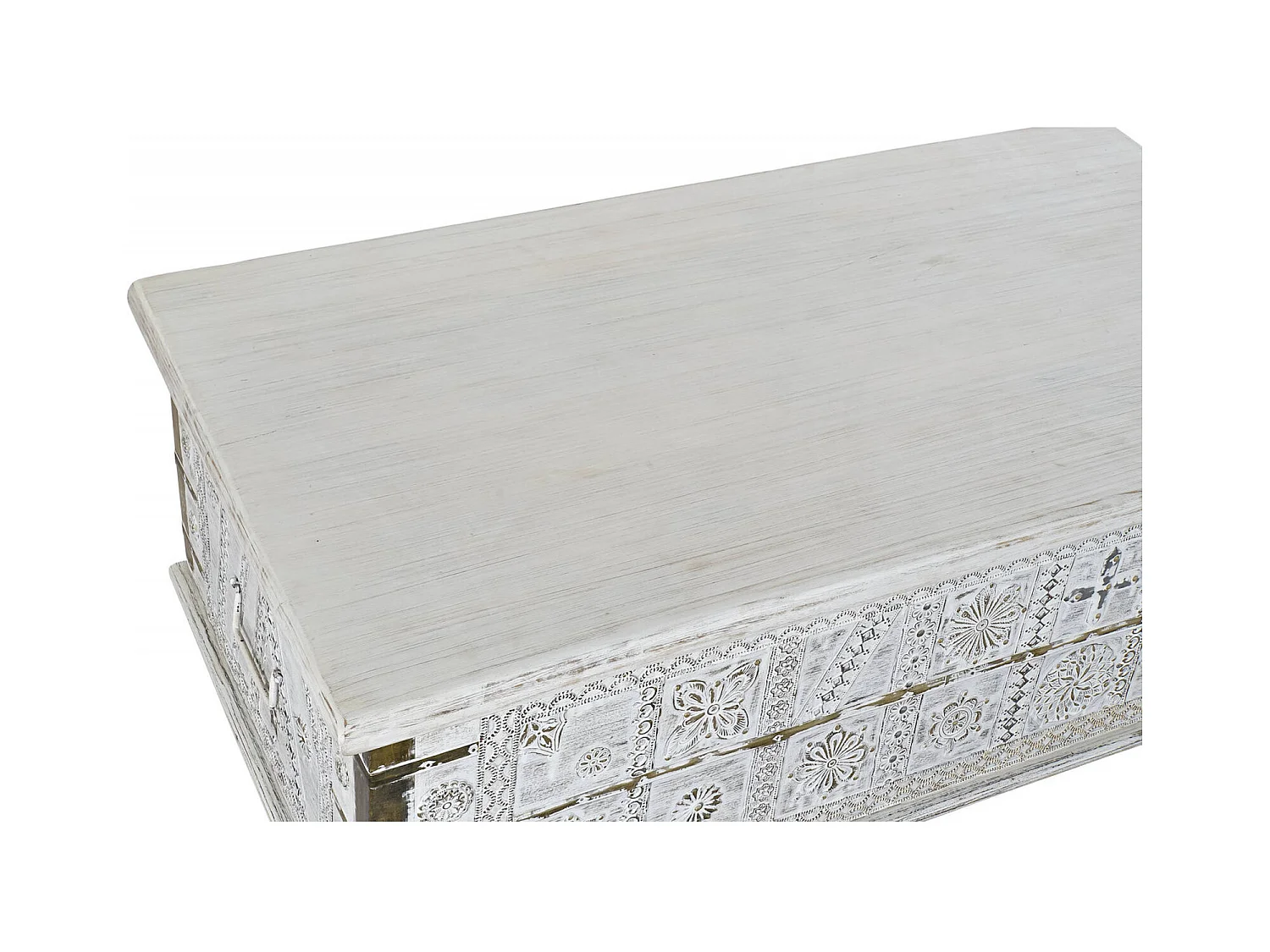 Table basse élégance blanc doré pour salon chic