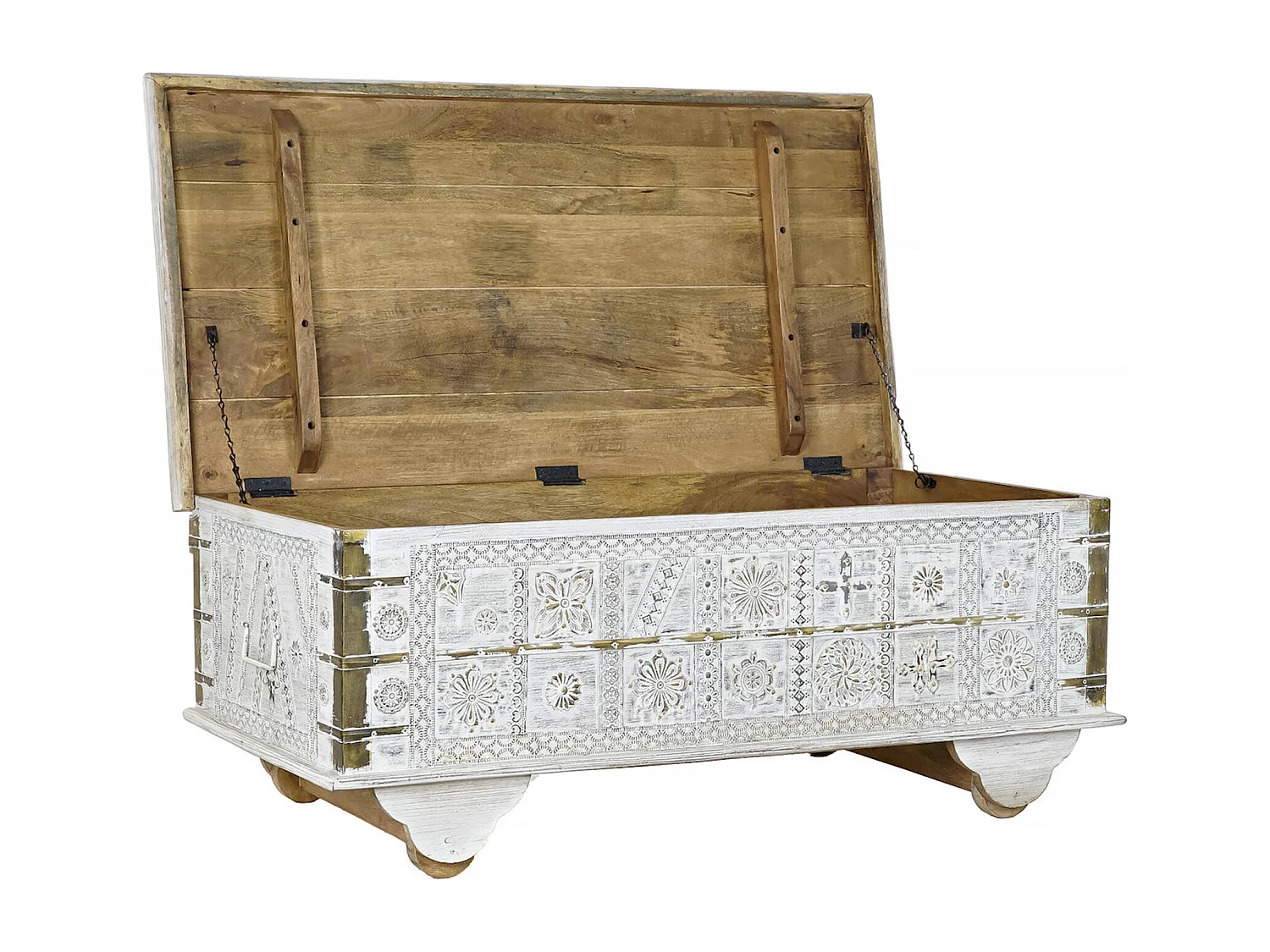 Table basse élégance blanc doré pour salon chic