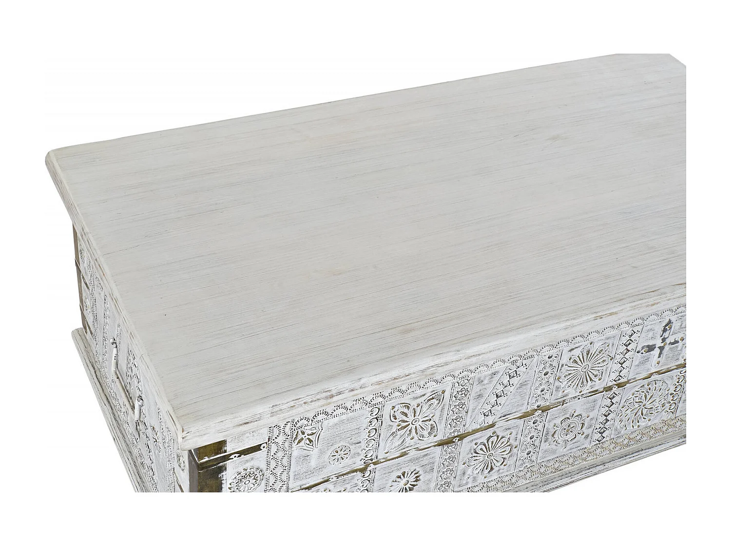 Table basse élégance blanc doré pour salon chic