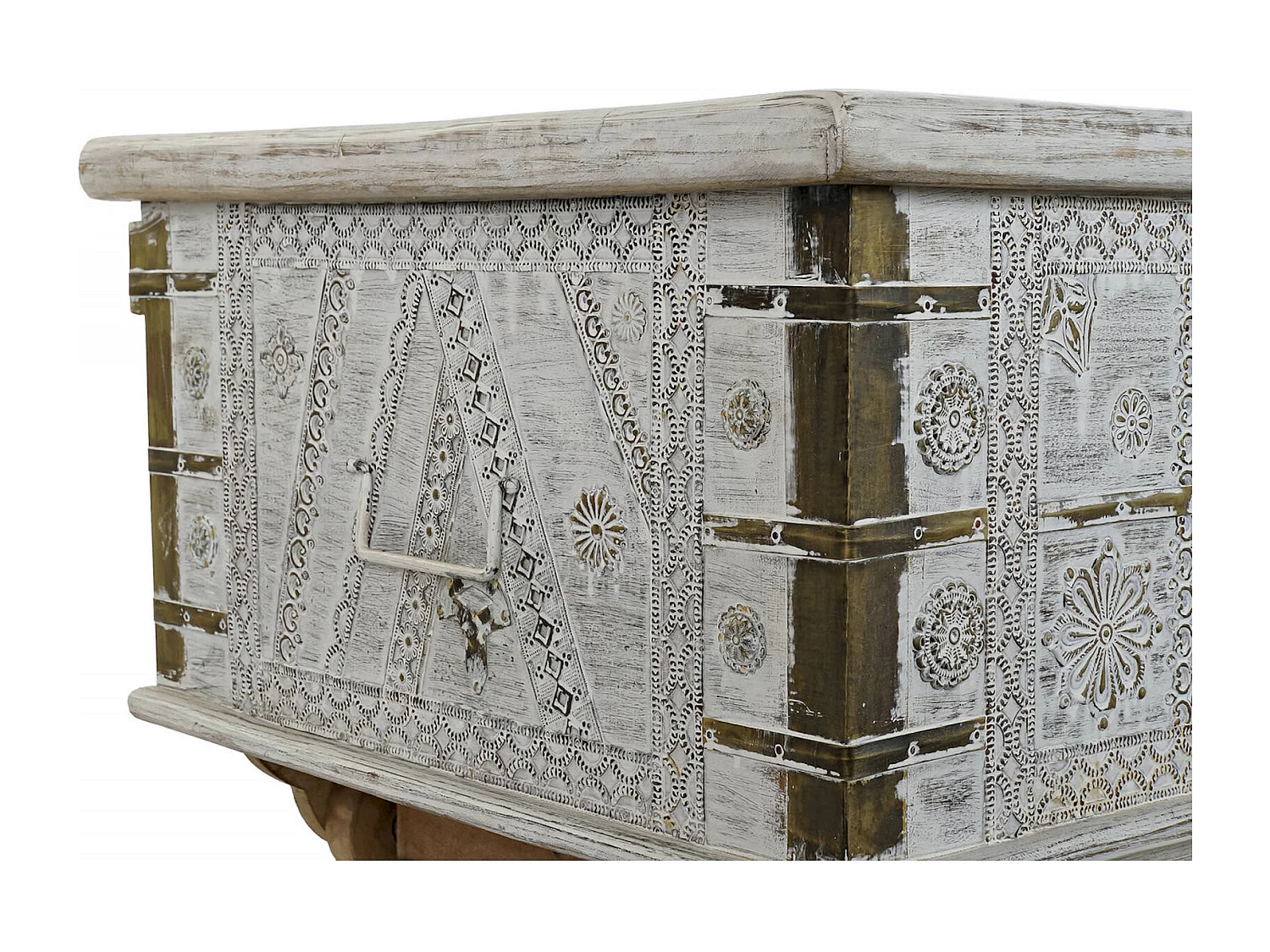 Table basse élégance blanc doré pour salon chic