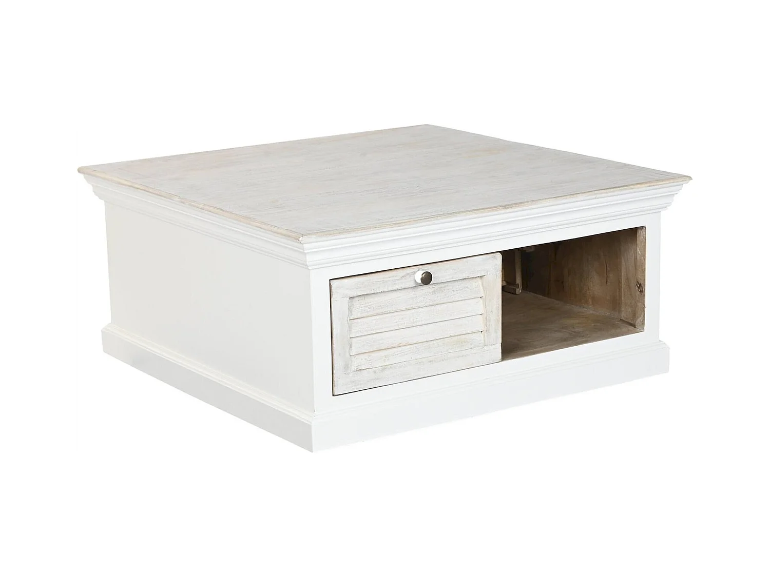 Table basse romantique en bois de manguier esprit méditerranéen