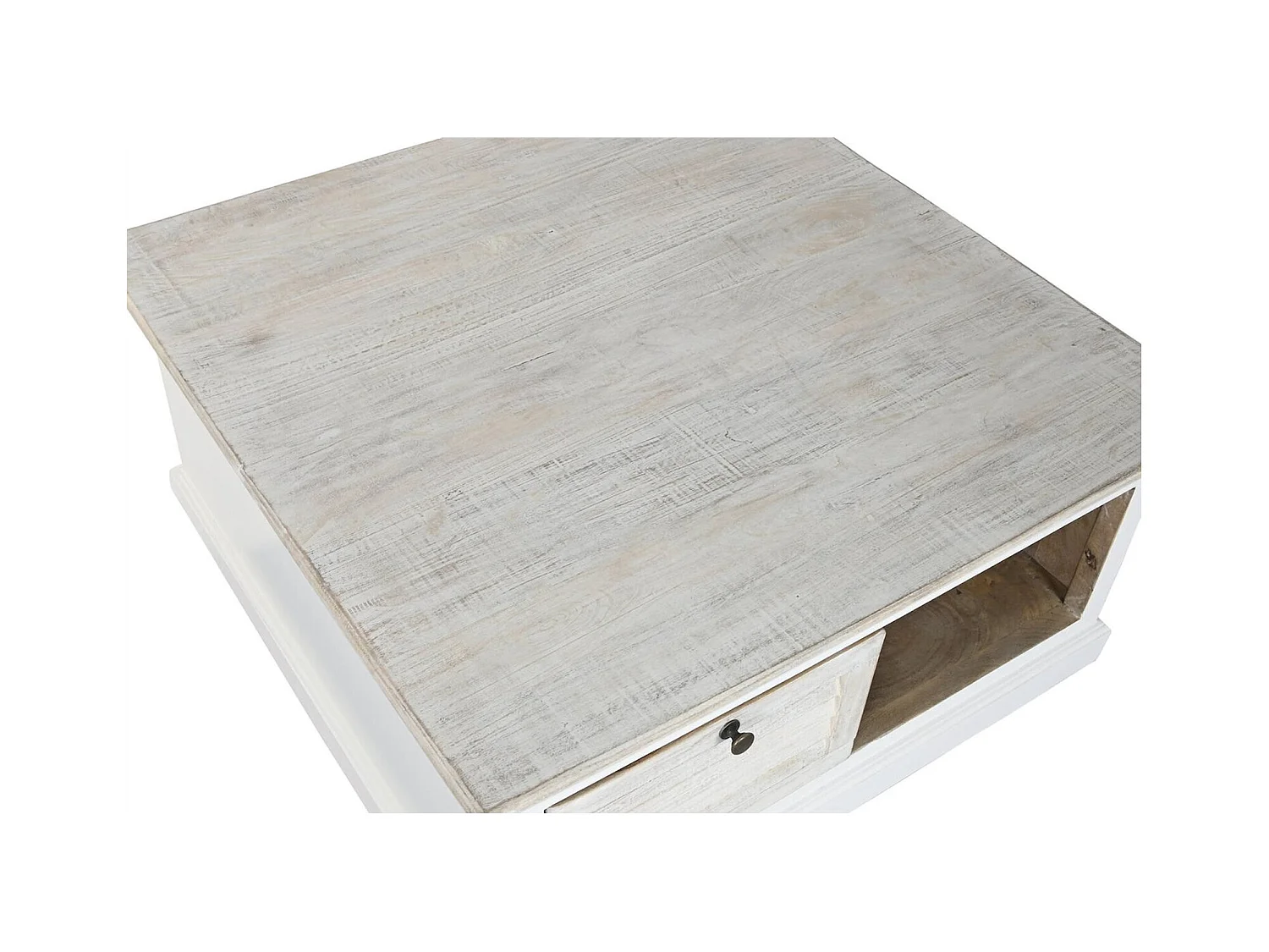 Table basse romantique en bois de manguier esprit méditerranéen