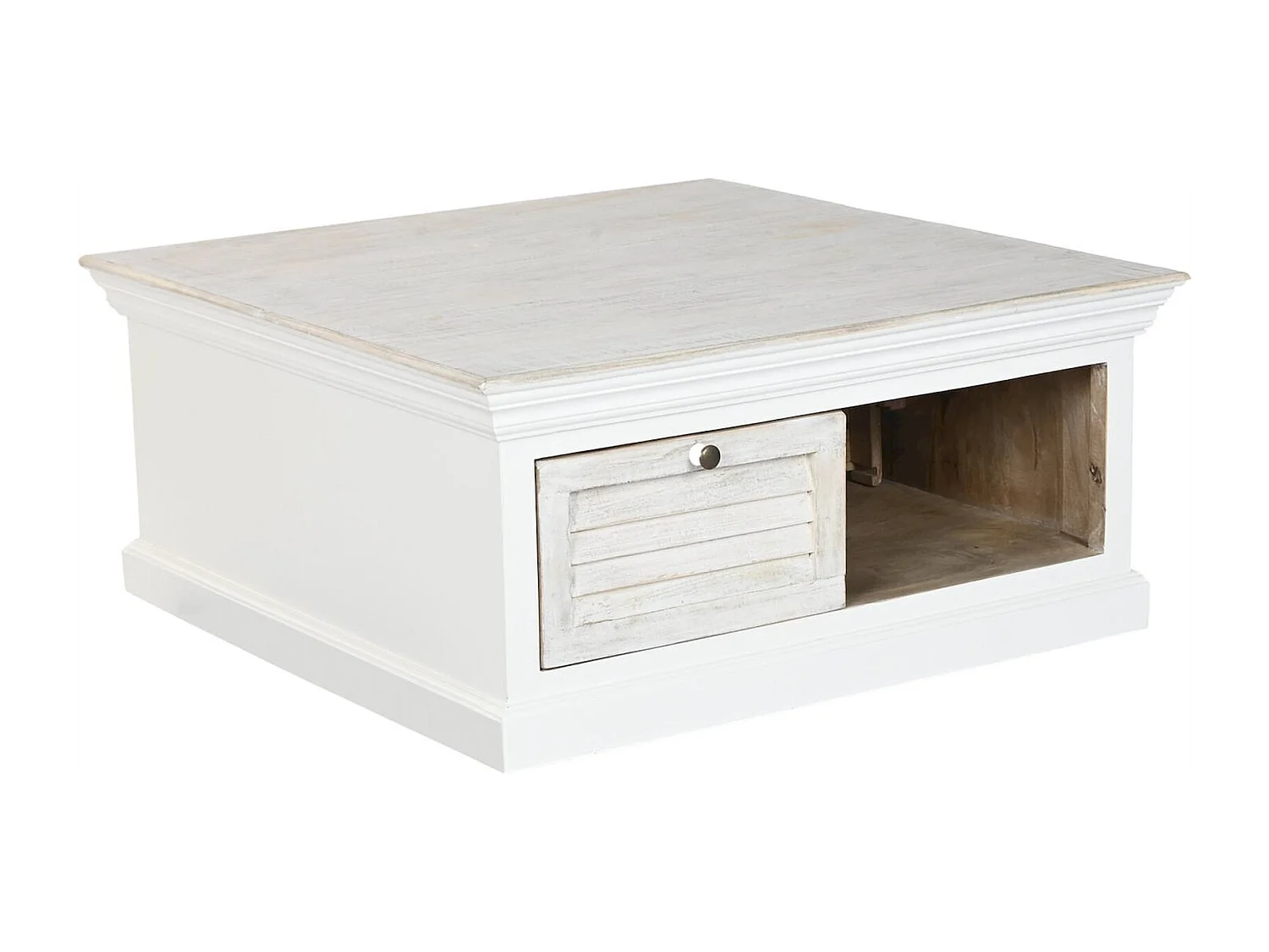 Table basse romantique en bois de manguier esprit méditerranéen