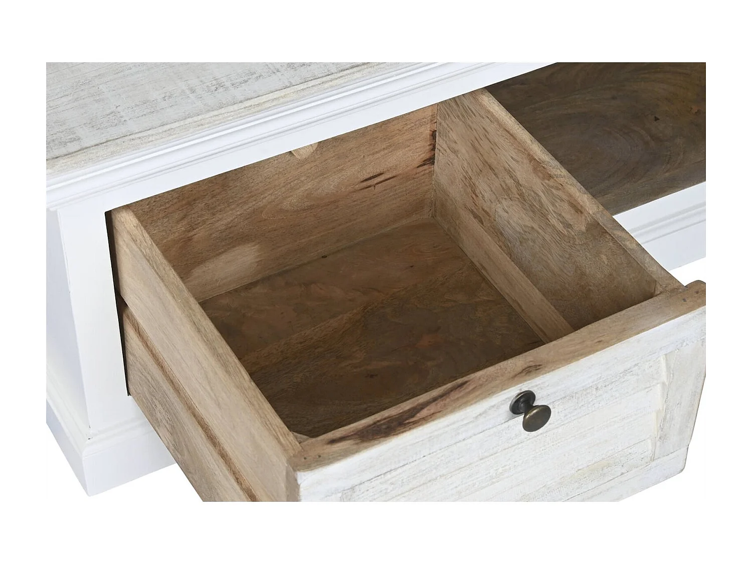 Table basse romantique en bois de manguier esprit méditerranéen