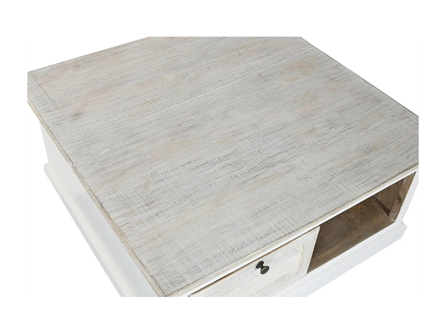 Table basse romantique en bois de manguier esprit méditerranéen