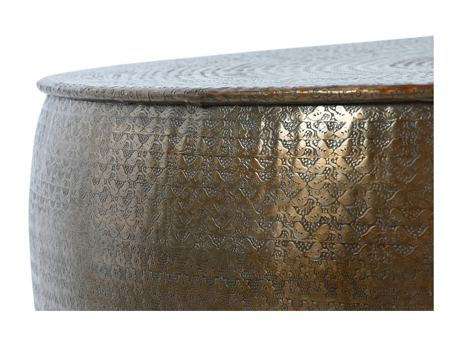 Table basse design dorée en aluminium pour salon chic
