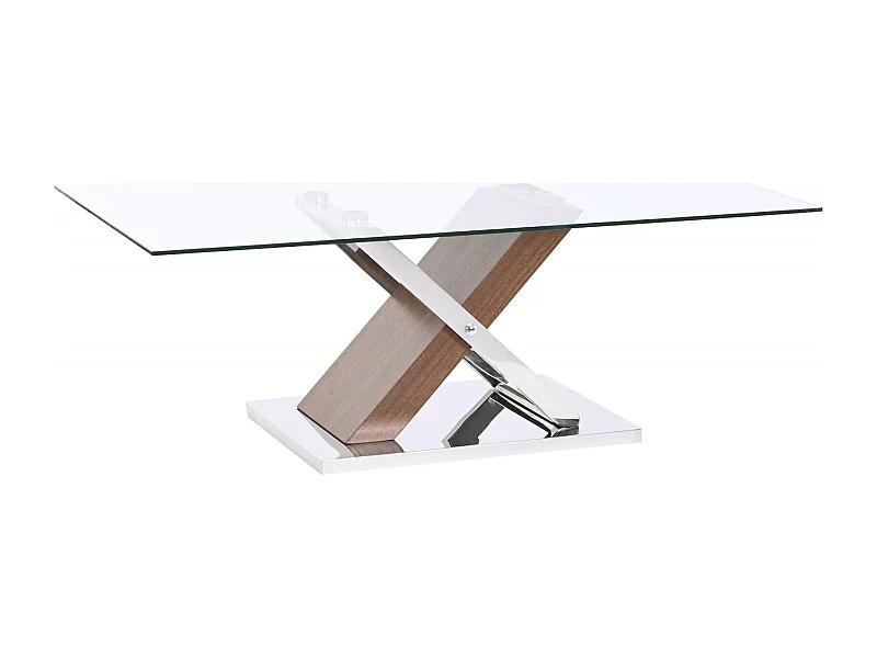 Table basse élégance moderne finition bois et acier