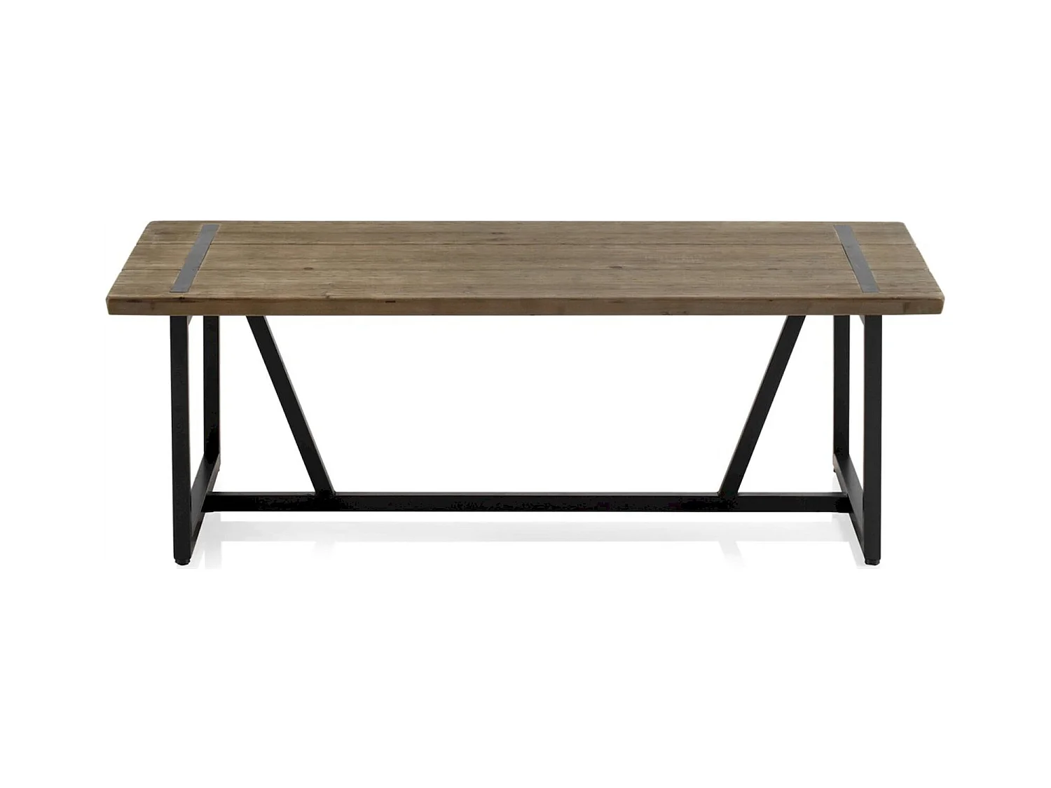 Table basse métal et bois d'inspiration industrielle naturelle