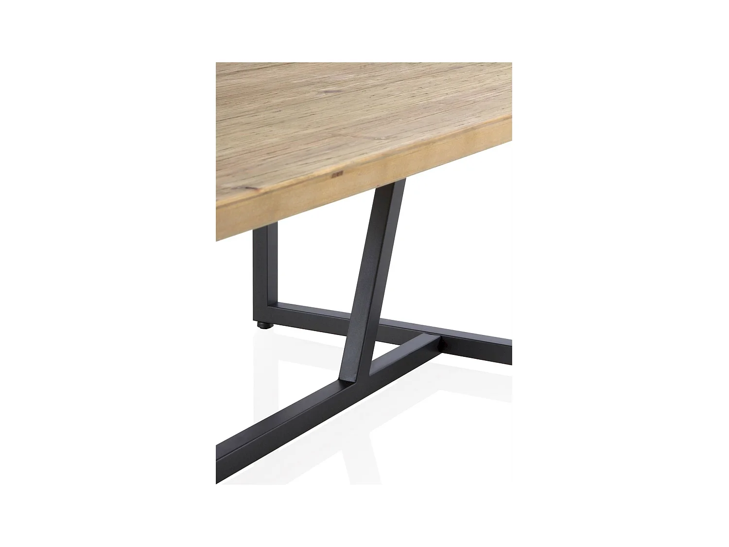 Table basse métal et bois d'inspiration industrielle naturelle