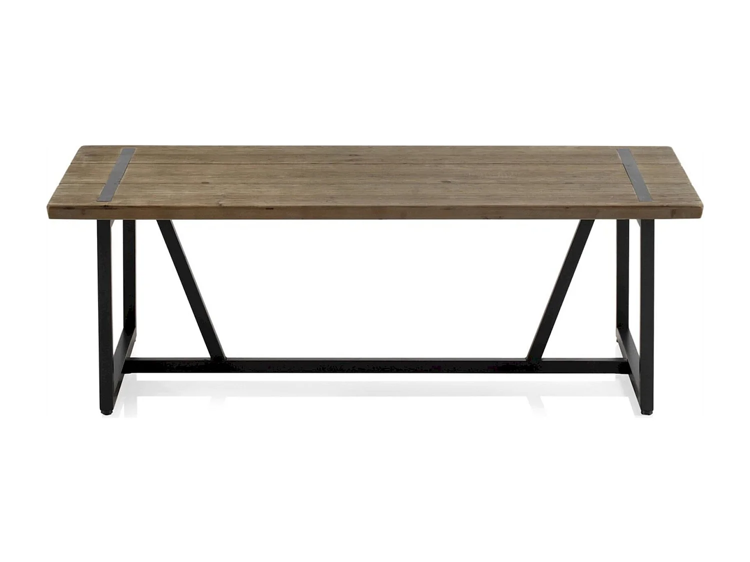 Table basse métal et bois d'inspiration industrielle naturelle