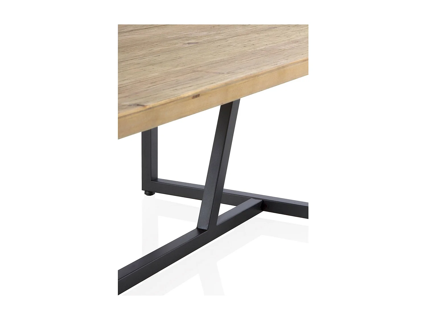 Table basse métal et bois d'inspiration industrielle naturelle