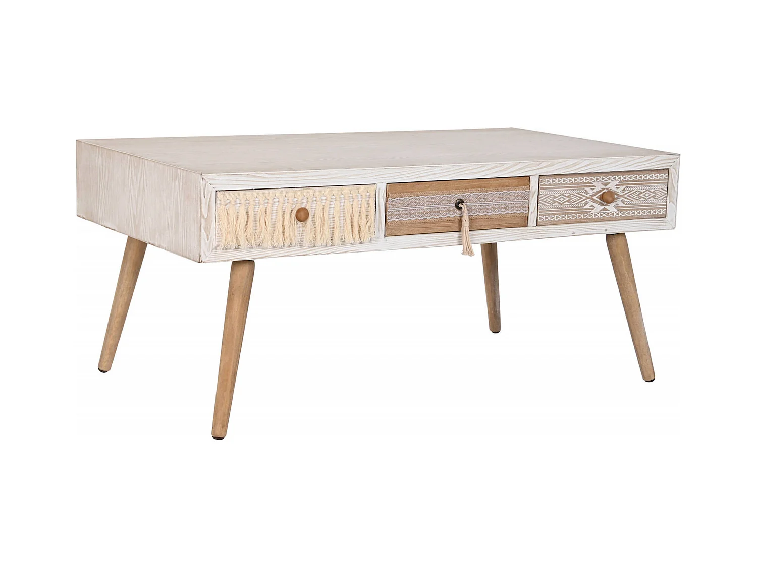 Table basse élégante blanche en coton épicéa