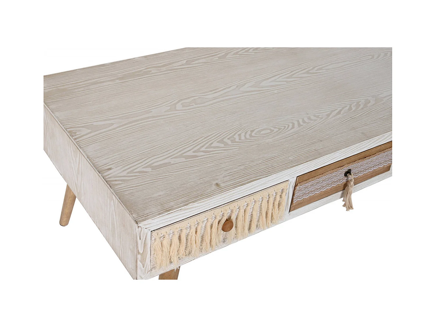 Table basse élégante blanche en coton épicéa