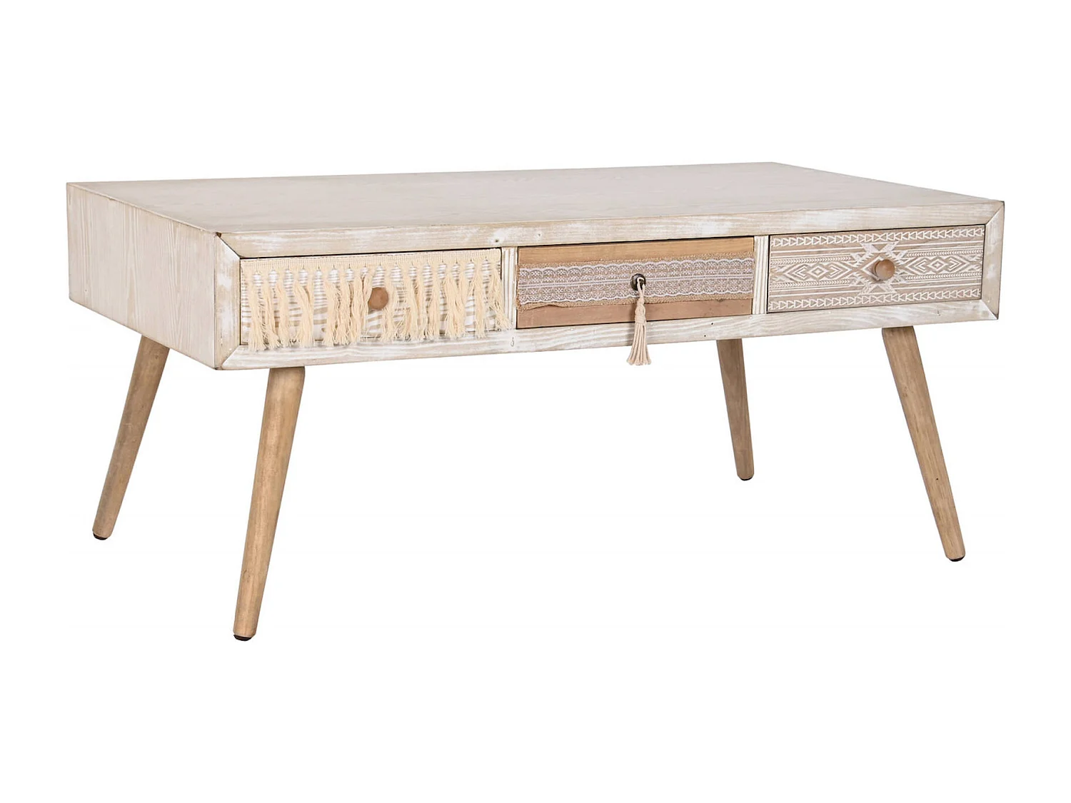 Table basse élégante blanche en coton épicéa