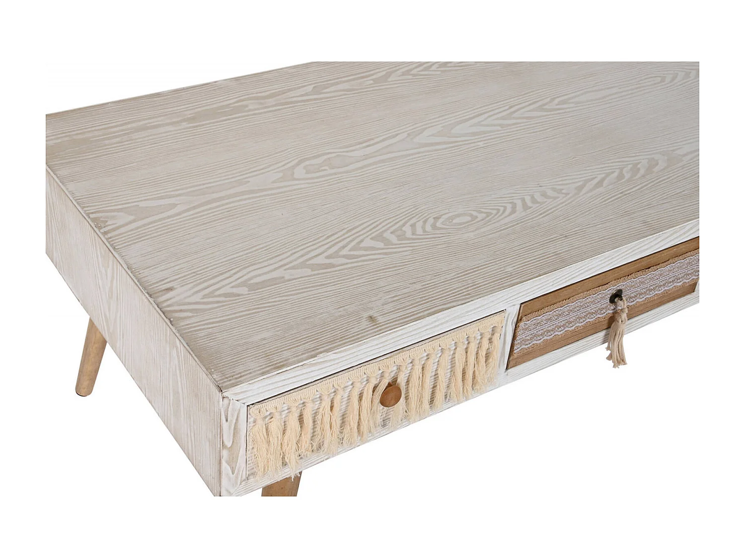 Table basse élégante blanche en coton épicéa