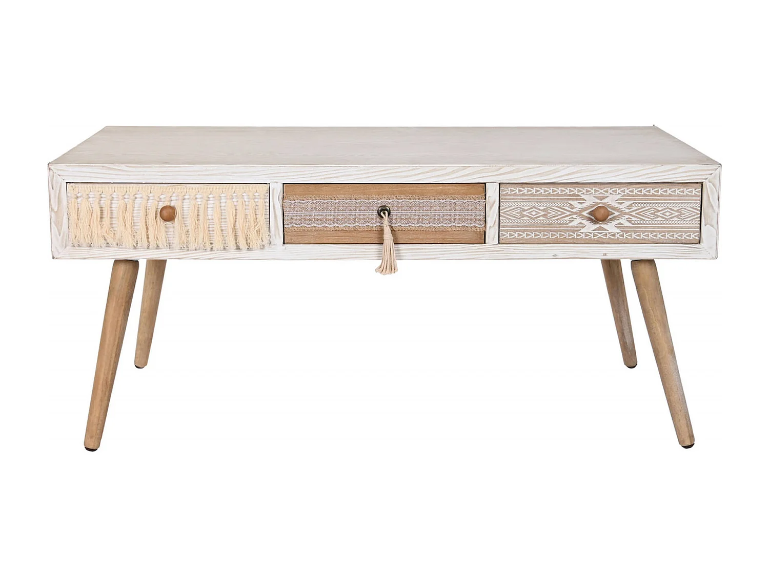 Table basse élégante blanche en coton épicéa