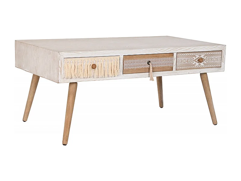 Table basse élégante blanche en coton épicéa