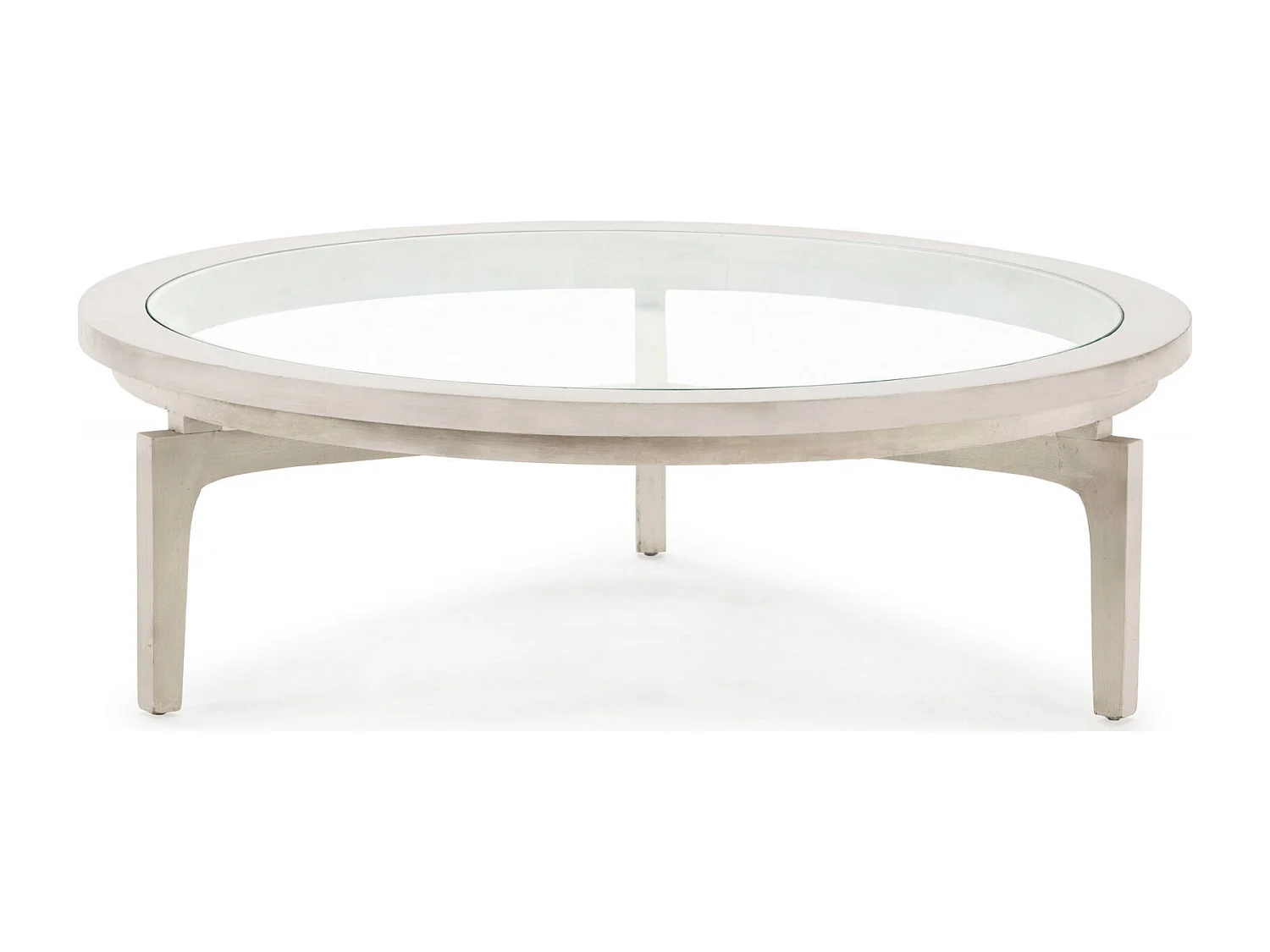 Table basse élégante en bois et verre Blanc Voilé