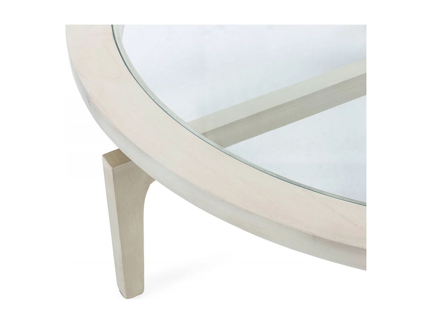 Table basse élégante en bois et verre Blanc Voilé