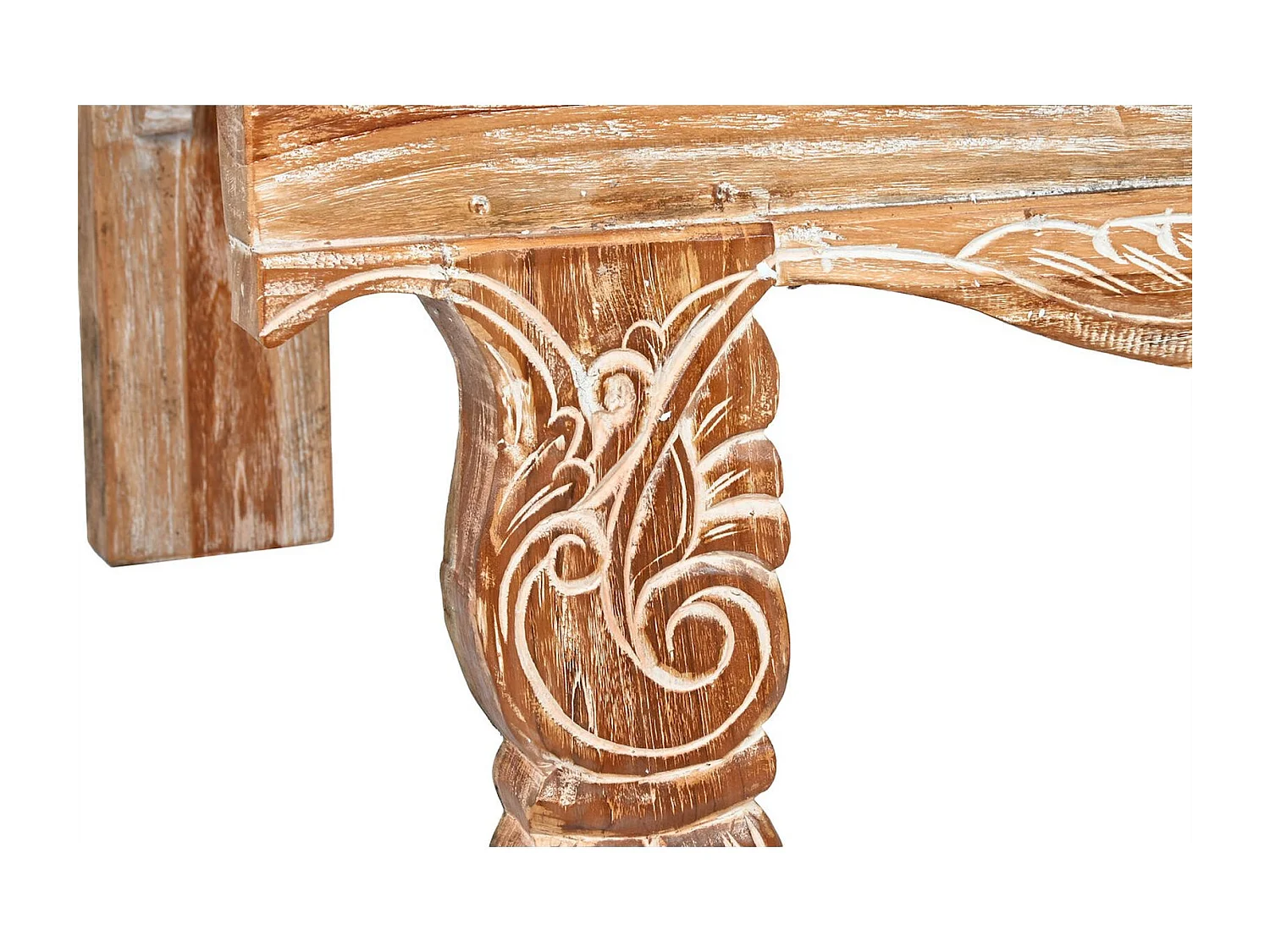 Table basse éco-chic en bois recyclé finition blanche